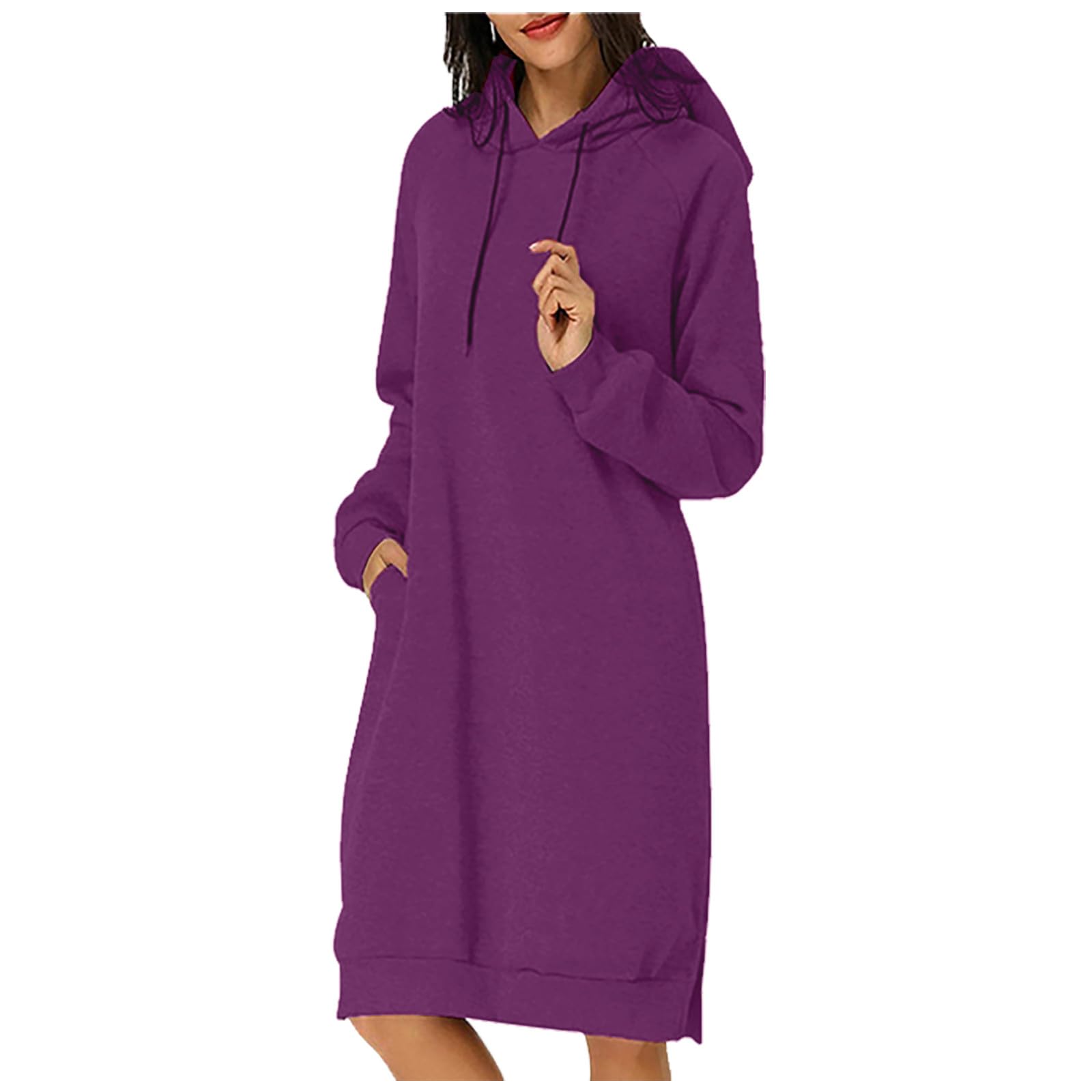 Trendy 2025 Oversized Hoodie Dress for Women - Soft Fleece Hooded Sweatshirt Dress with Pockets | Spring Fashion, Loungewear & Casual Streetwear Outfit