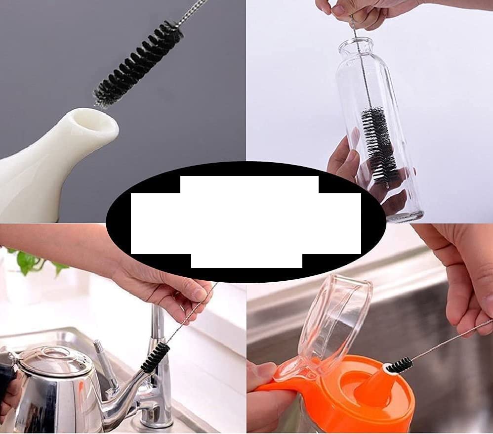 Auniwaig Stainless Steel Wire Tube Cleaning Brush Set - 2 Pack Small Bottle & Straw Cleaner Brushes (0.78