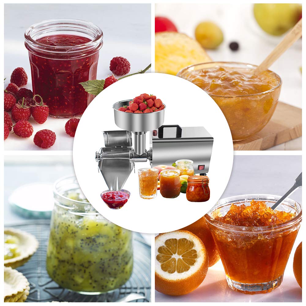 ZXMOTO 110V Commercial Electric Tomato Strainer Machine - Stainless Steel Food Mill, Sauce Maker & Fruit Press Squeezer for Restaurants, Kitchens, Juice Bars | Perfect for Tomato Sauce, Jam Making, Purees & Fresh Juices