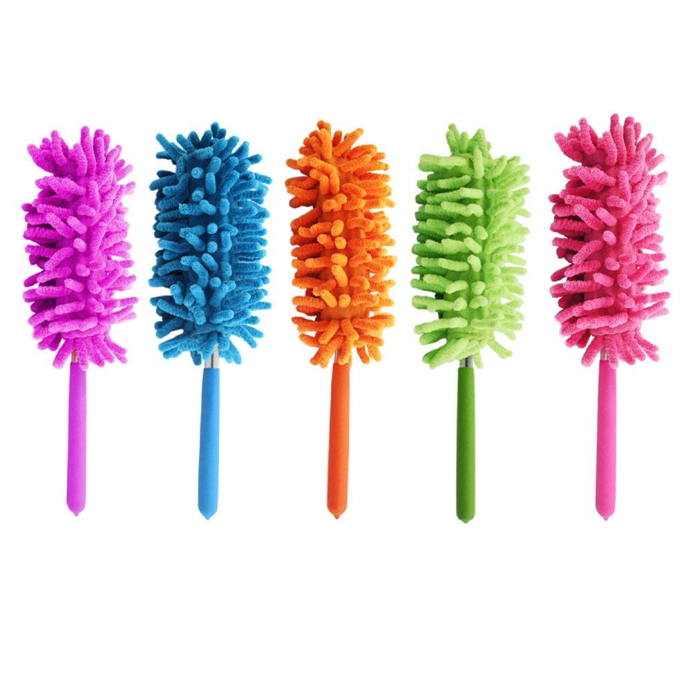 Extendable Flexible Feather Duster for Home & Office Cleaning - Lightweight & Washable - Perfect for Ceiling Fans, High Shelves, and Hard-to-Reach Areas