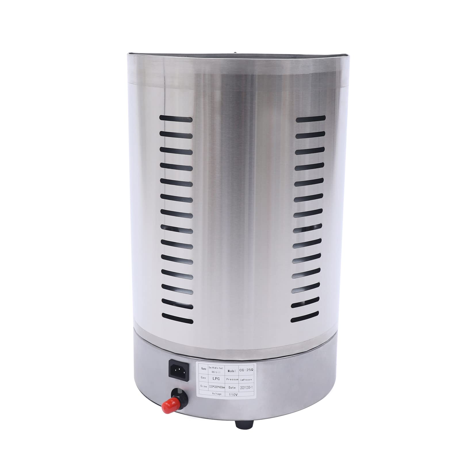 Commercial 1600W Electric Shawarma Machine - 110V Vertical Rotisserie Grill with 2 Burners for Doner Kebab, Gyro & Meat Cooking | Fast US Shipping | Perfect for Restaurants, Food Trucks & Catering Events
