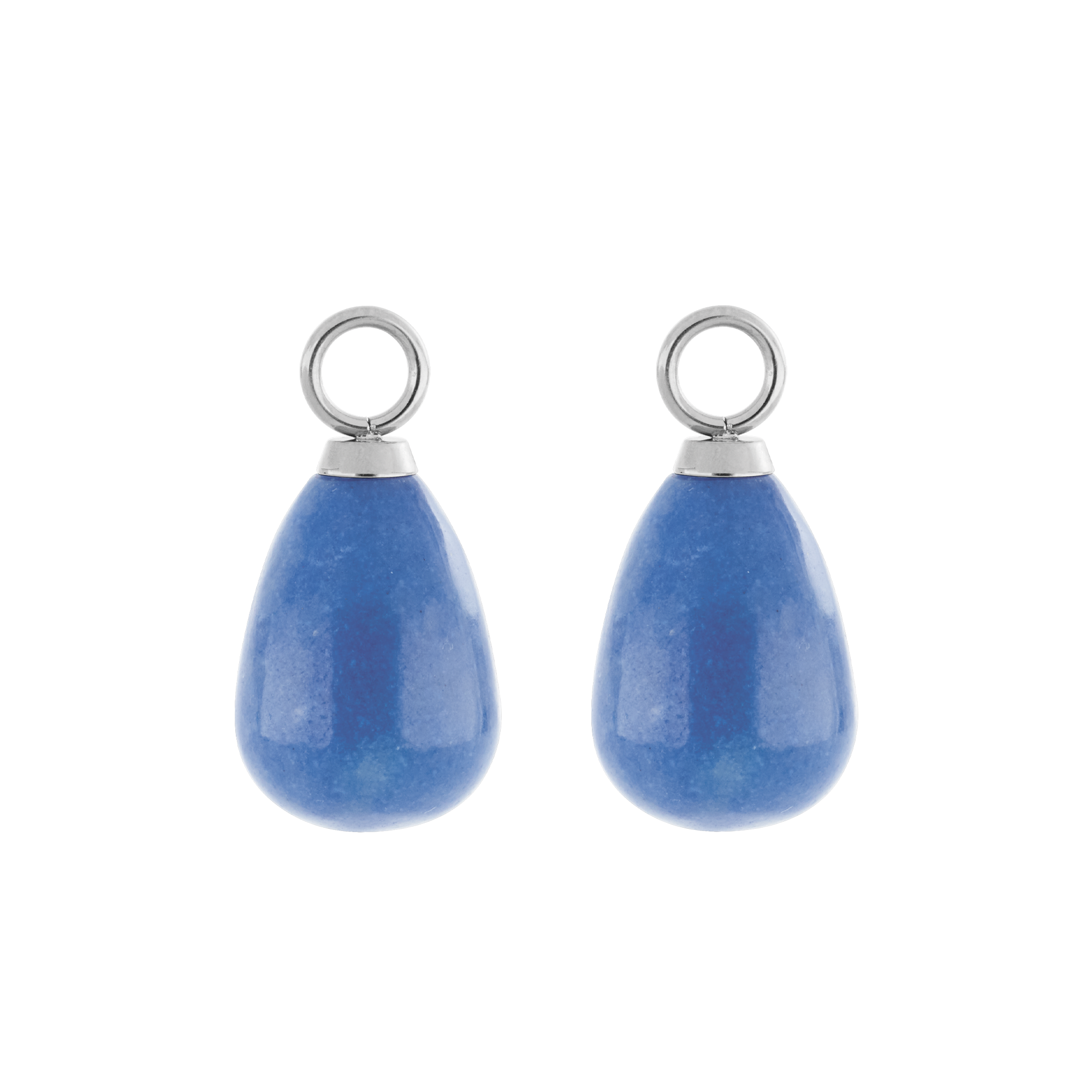 EAR ME UP Charm Drops Silver Blue Earrings - Dainty Silver Blue Drop Earrings for Women - Perfect for Parties, Weddings & Everyday Wear