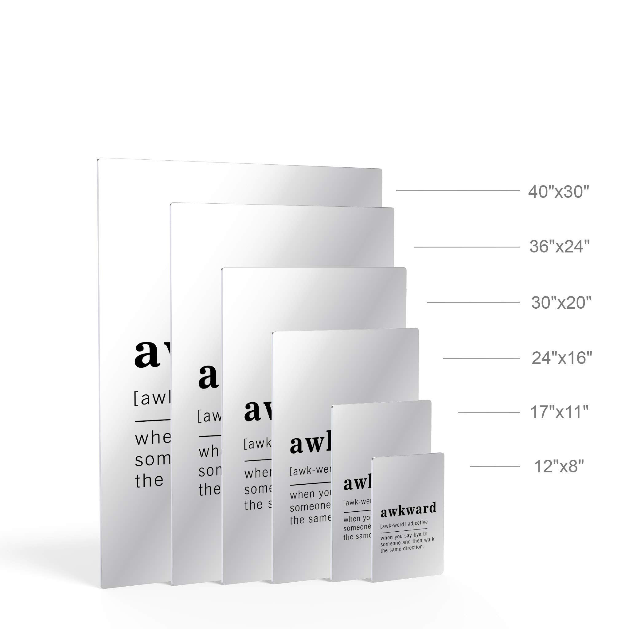 Funny Adjective Noun Dictionary Definition of Awkward Metal Print - Inspirational Quote Wall Art for Office, Living Room, Bedroom & Bathroom - Ready to Hang Home Decor (40x30 Inches, Made in USA) - Perfect for Gifts, Housewarming & Adding Humor to Your Space