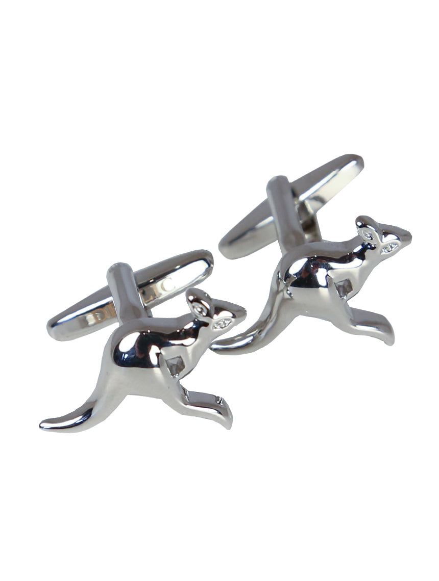 DÉCLIC Kangaroo Cufflinks - Sterling Silver Dress Shirt Accessories for Men | Perfect for Weddings, Business Meetings & Formal Events
