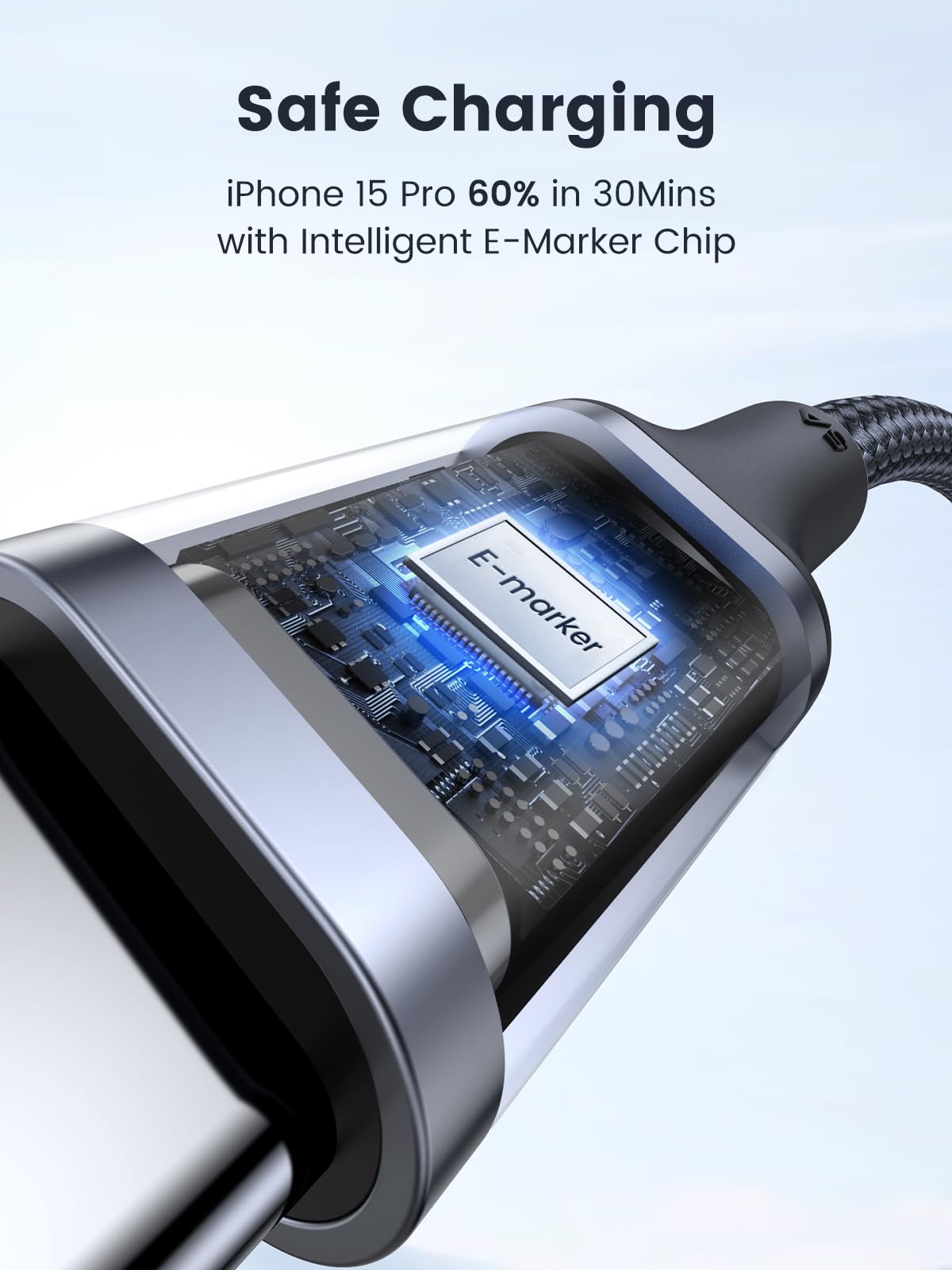 UGREEN 100W USB C to USB C Cable, 6.6ft Fast Charging Cord with Power Delivery (PD) - Compatible with iPhone 16/15, Samsung Galaxy S25/S24 Ultra, MacBook Pro/Air, iPad Mini 7, Dell XPS, PS5 Controller - Perfect for Home, Office & Travel Charging