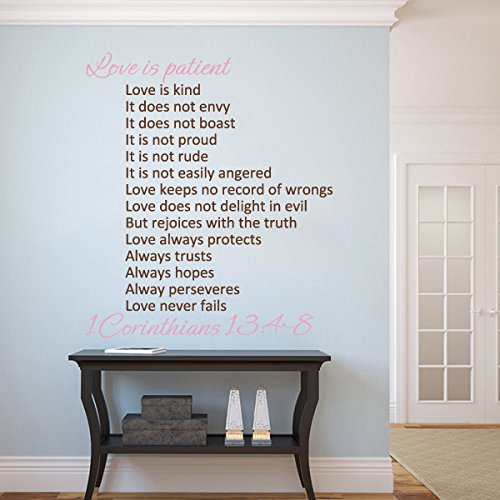 Love is Patient Bible Verse Wall Art - Wedding Gift Decor for Home