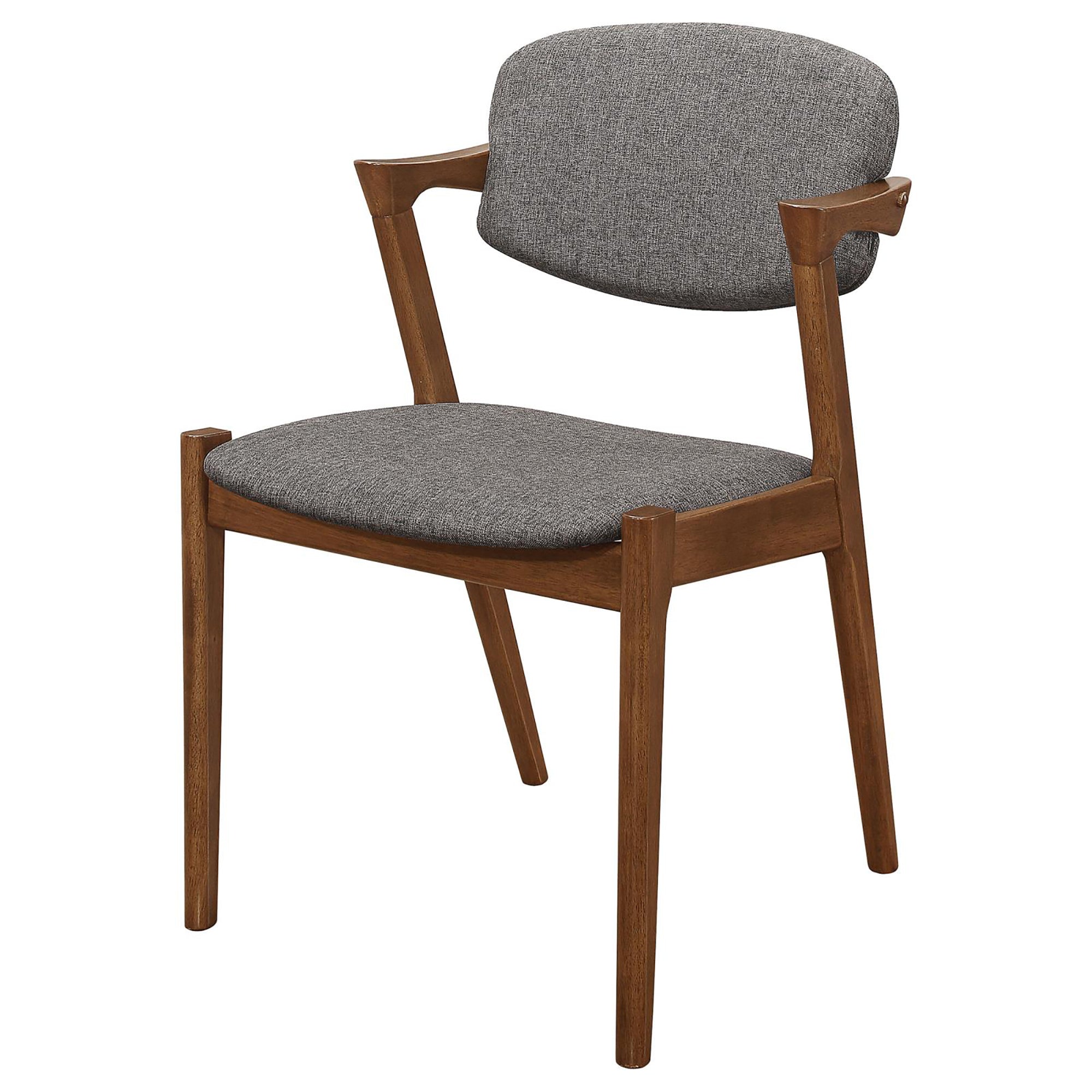 Dark Walnut & Grey Modern Dining Chairs Set of 2 - Solid Wood Accent Chairs for Kitchen, Dining Room, Breakfast Nook & Home Decor