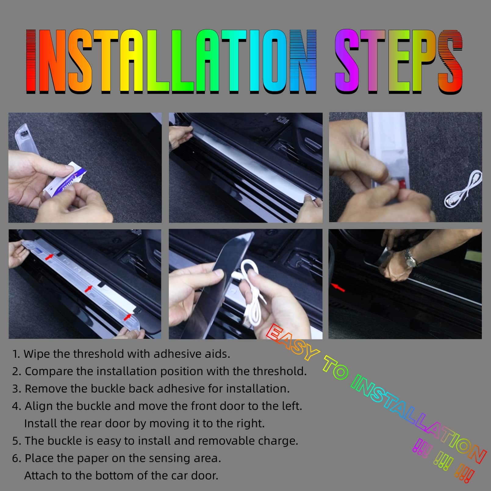 Custom LED Car Door Sill Lights with Personalized Logo/Text - Waterproof Welcome Courtesy Lights for Most Car Models - Perfect Birthday Gift for Men & Women - Enhance Your Vehicle's Style & Safety at Night