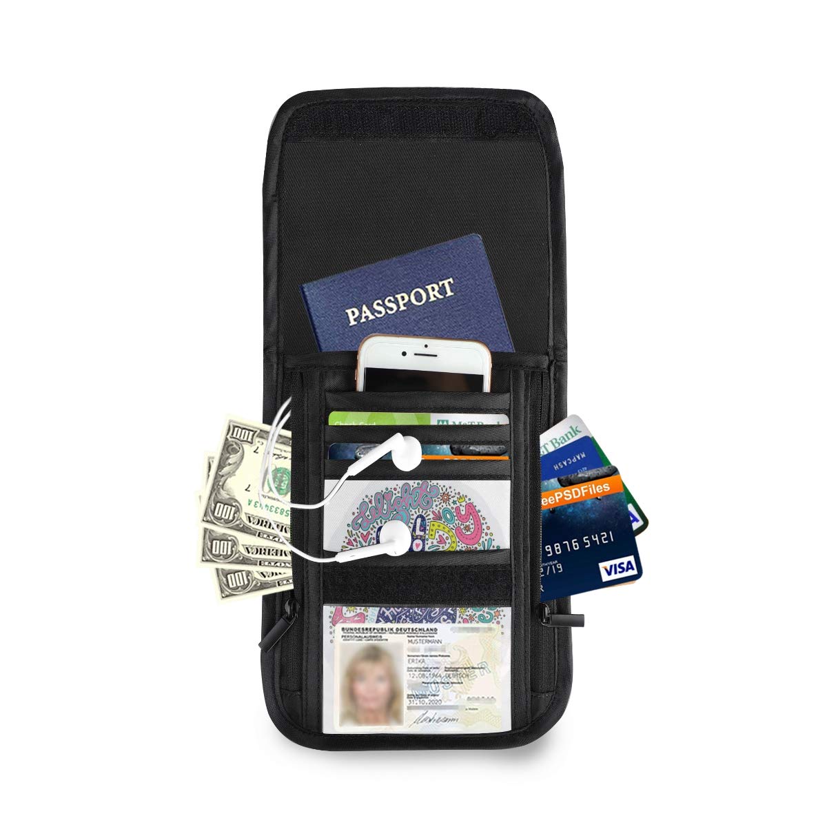 ALAZA Floral Peace Sign Crossbody Wallet - RFID Blocking Phone Purse with Credit Card Slots & Passport Holder | Perfect for Travel, Concerts, and Everyday Use
