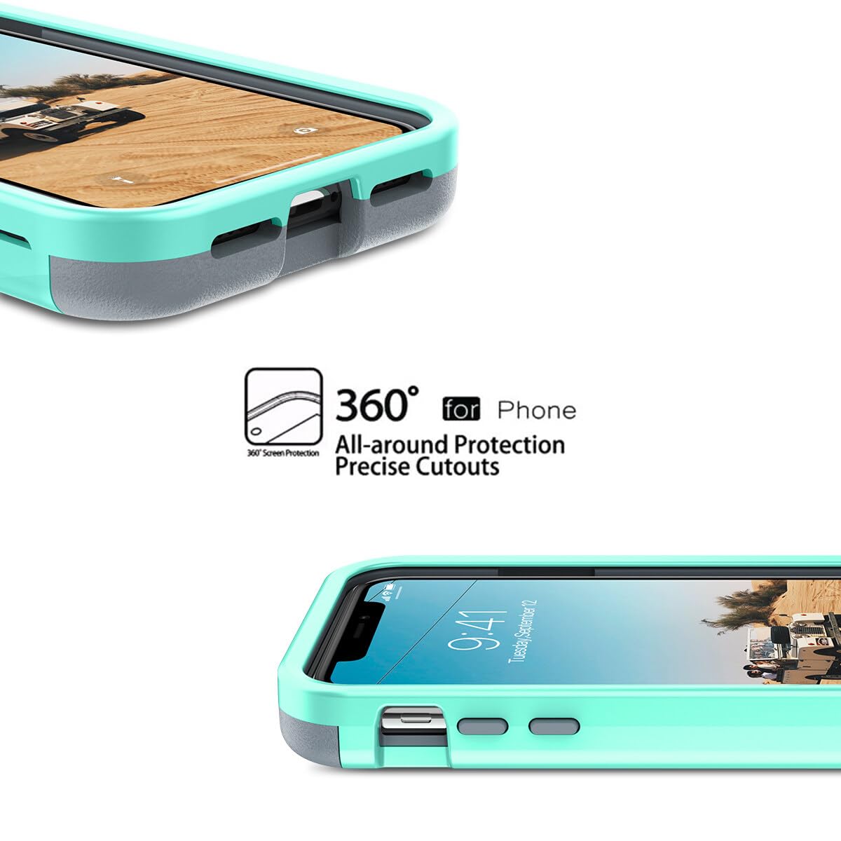 Premium iPhone XR Wallet Case with Card Holder & Hidden Mirror - 3-Layer Heavy Duty Shockproof Protection, Mint Green - Perfect for Travel, Work & Everyday Use