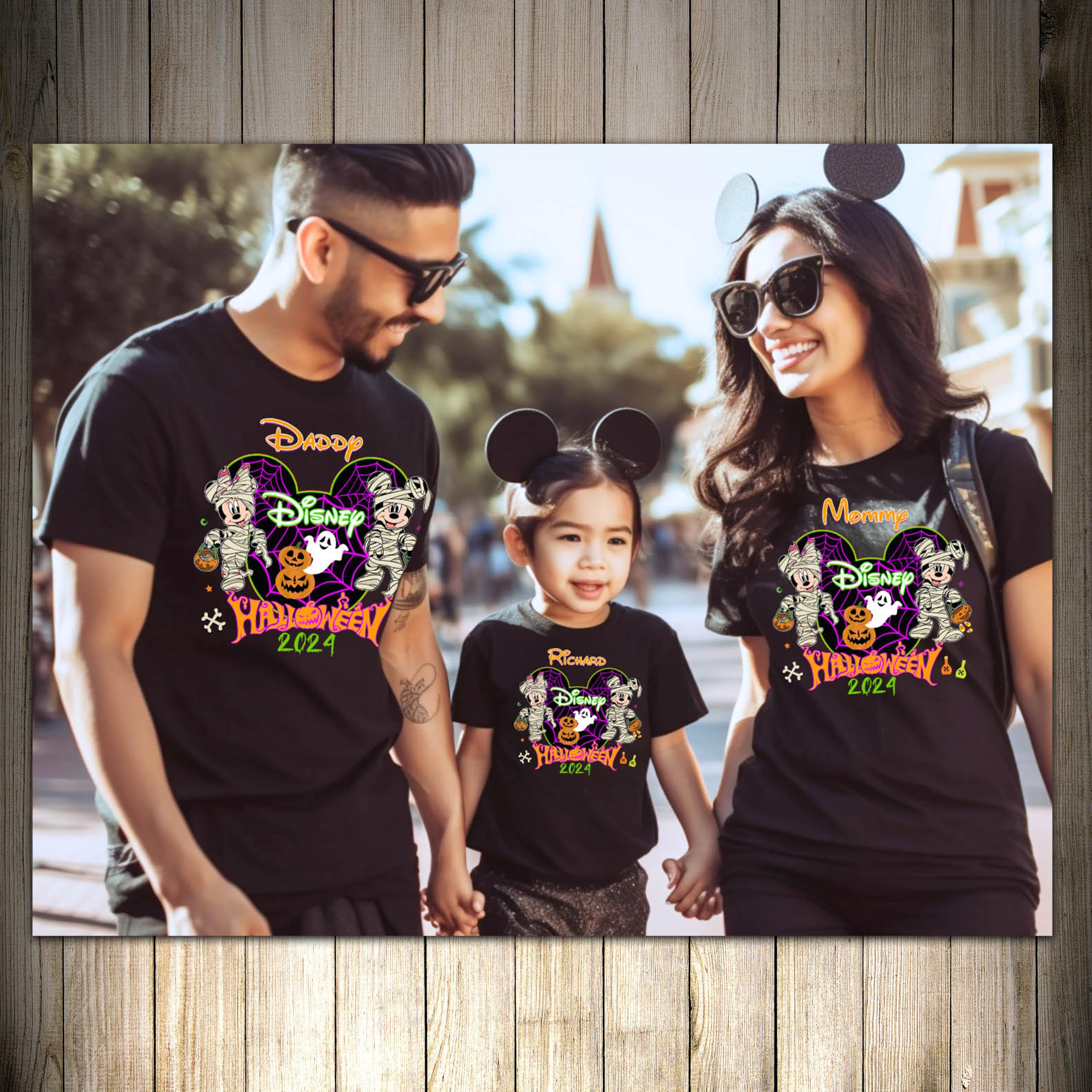 Custom Halloween Family Black Shirts for Disney Halloween Party 2024 - Matching Couple & Group T-Shirts for Spooky Family Costumes, Halloween Events & Theme Parties