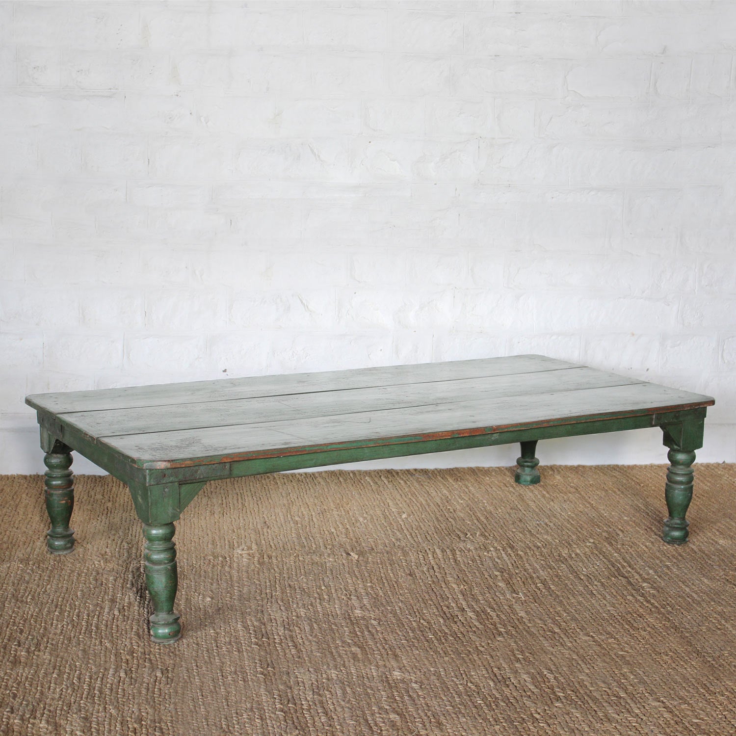 Handcrafted Solid Teak Wood Coffee Table - Rustic Modern Living Room Furniture for Home Decor & Entertaining