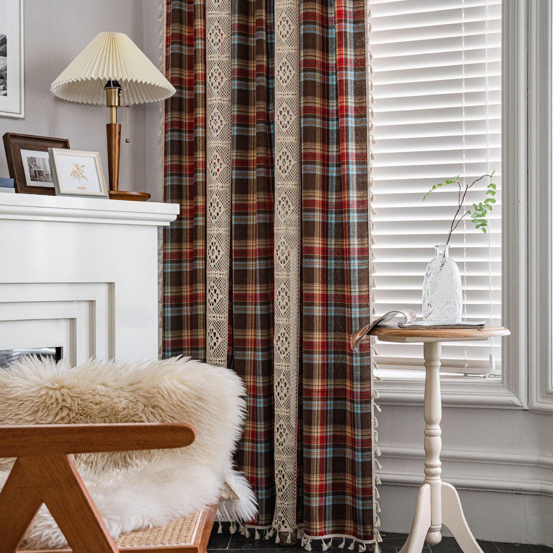 Amiyah Geometric Plaid Grommet Blackout Curtains for Living Room & Bedroom - Thermal Insulated Window Drapes for Home Decor & Light Blocking