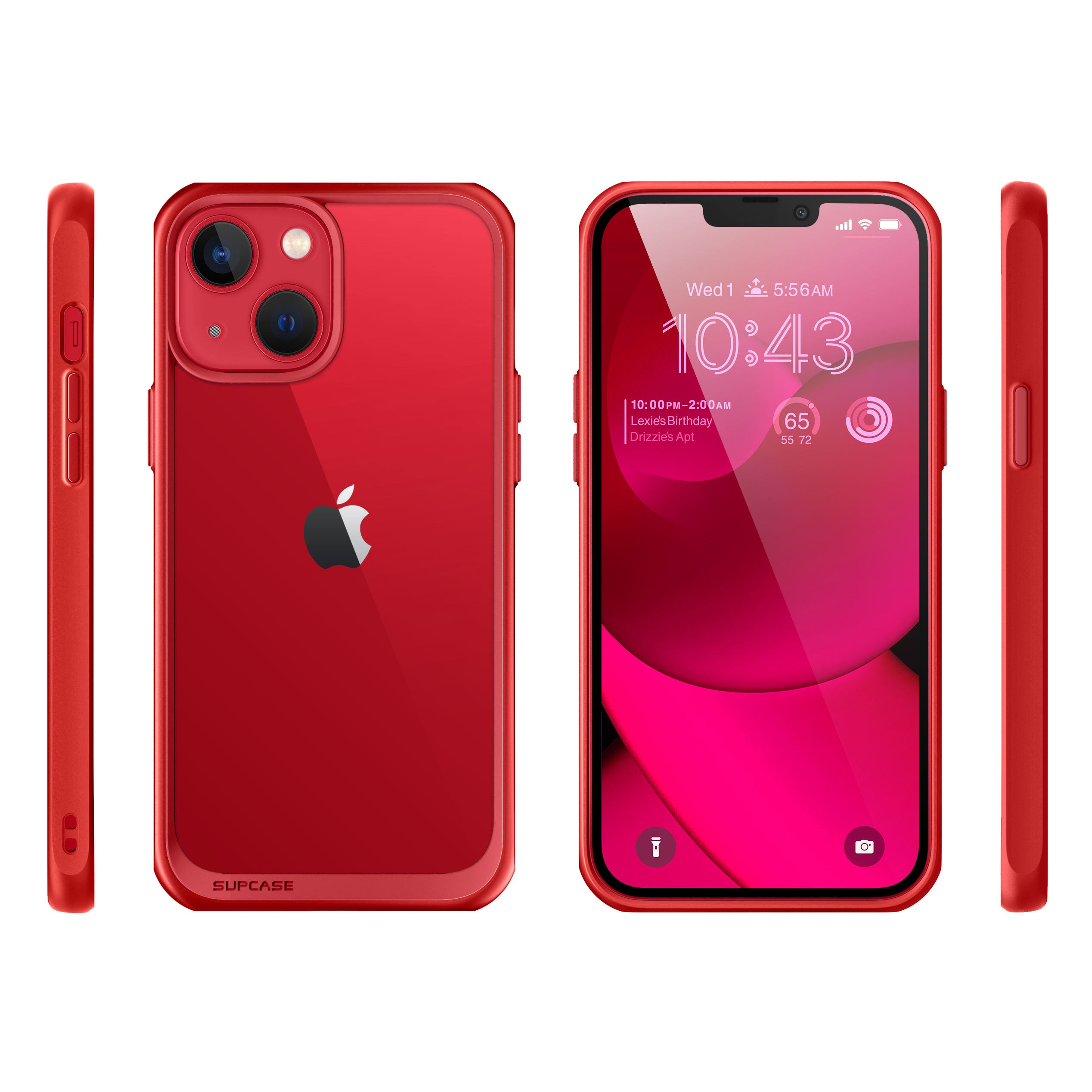 iPhone 14 Case 6.1 Inch - Unicorn Beetle Style Slim Clear Protective Cover with Shock Absorption in Red | Perfect for Everyday Use, Travel & Outdoor Activities