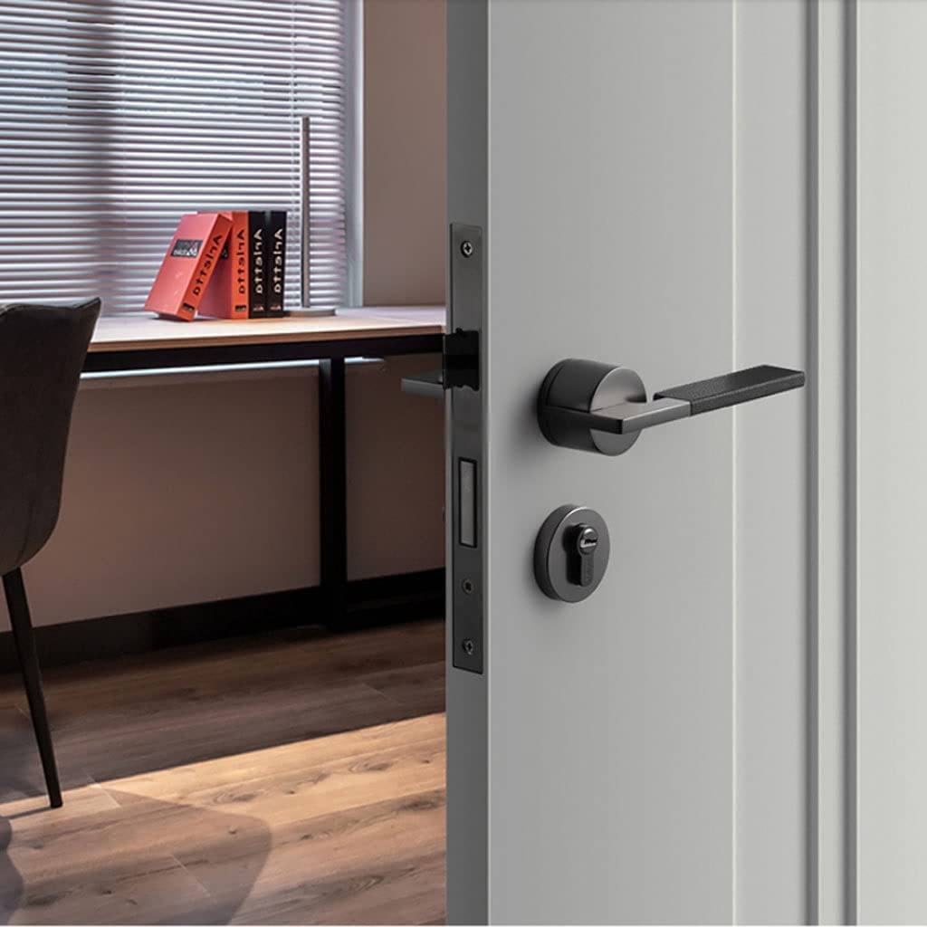 Silent Magnetic Door Lock with Key - Pure Copper Core Lever Handle for Home, Hotel & Office - Noise-Free & Secure Entry Solution