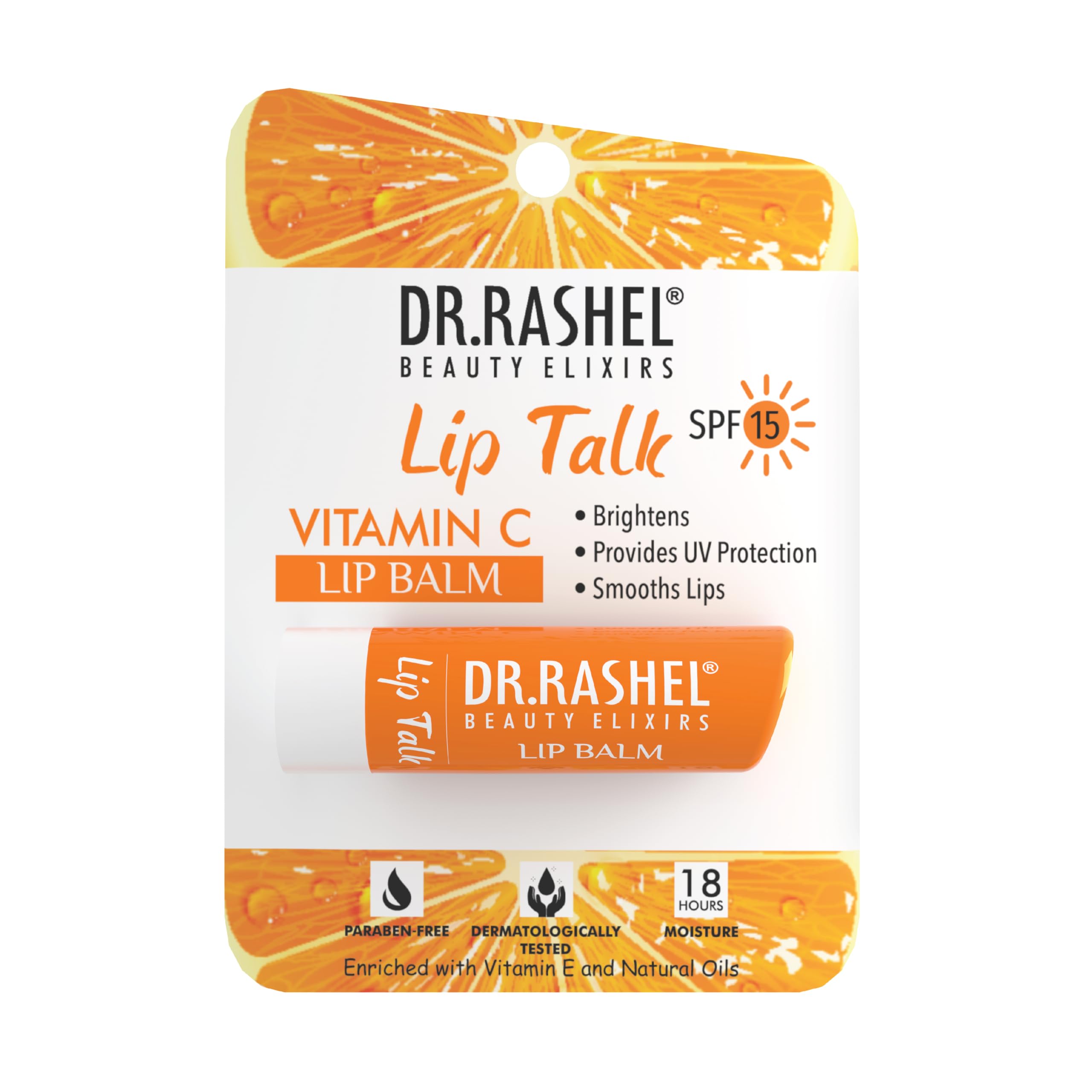 Dr. Rashel Vitamin C & E Enriched Tinted Lip Balm - 4.5g Hydrating Lip Moisturizer with Natural Oils for Dry, Chapped Lips | SPF UV Protection | Perfect for Daily Use, Outdoor Activities & Winter Lip Care
