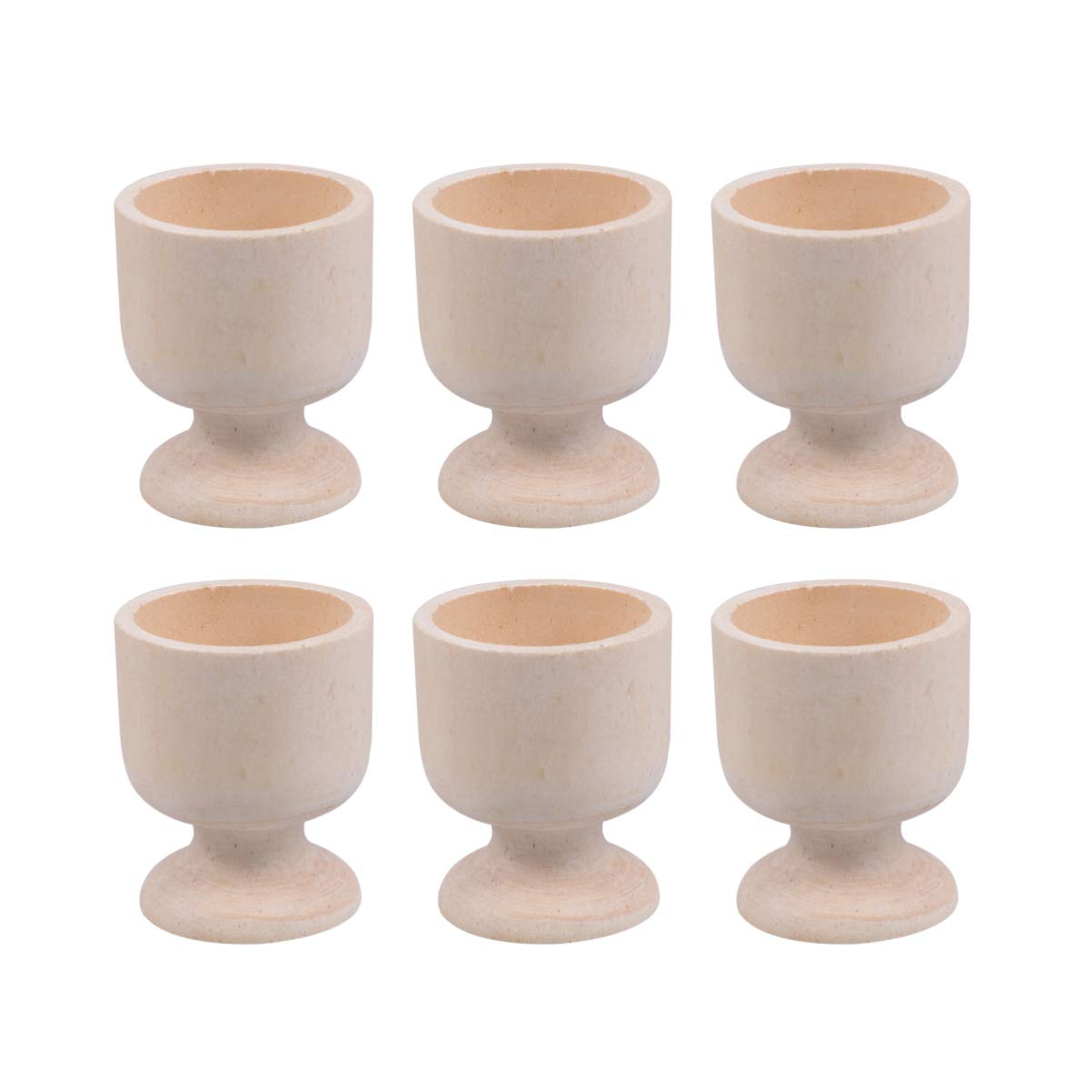 BESPORTBLE 6-Piece Wooden Egg Holder Set - Mini Cup Shape Egg Stand Tray for Kitchen, Easter Decor, and Breakfast Serving - Perfect for Easter Gifts, Table Display, and Farmhouse Style Dining