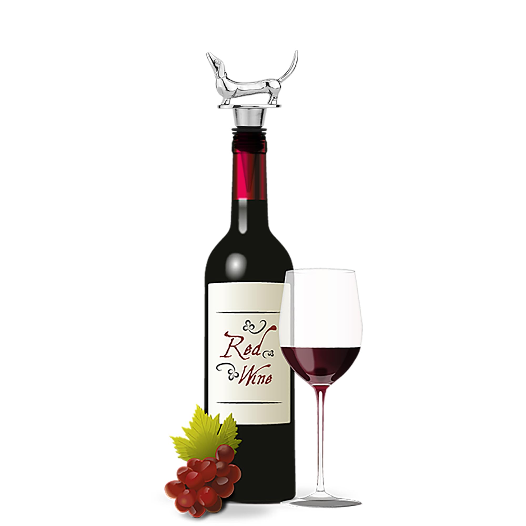 Dachshund Wine Bottle Stopper - Cute Wiener Dog Wine Cork for Wine Lovers | Dachshund Gifts, Sausage Dog Gifts, Birthday & Christmas Presents for Men & Women | Perfect for Wine Parties, Home Bars & Dog Lover Gifts