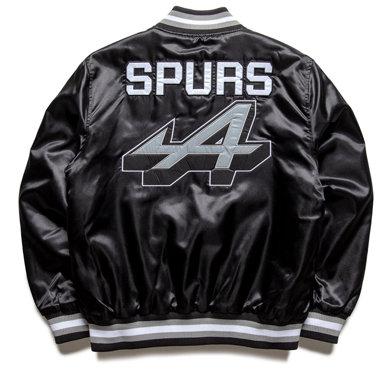 New Era Alpine x San Antonio Spurs Bomber Jacket - Black | NBA Fan Gear & Streetwear Fashion for Men | Perfect for Game Day & Casual Outfits