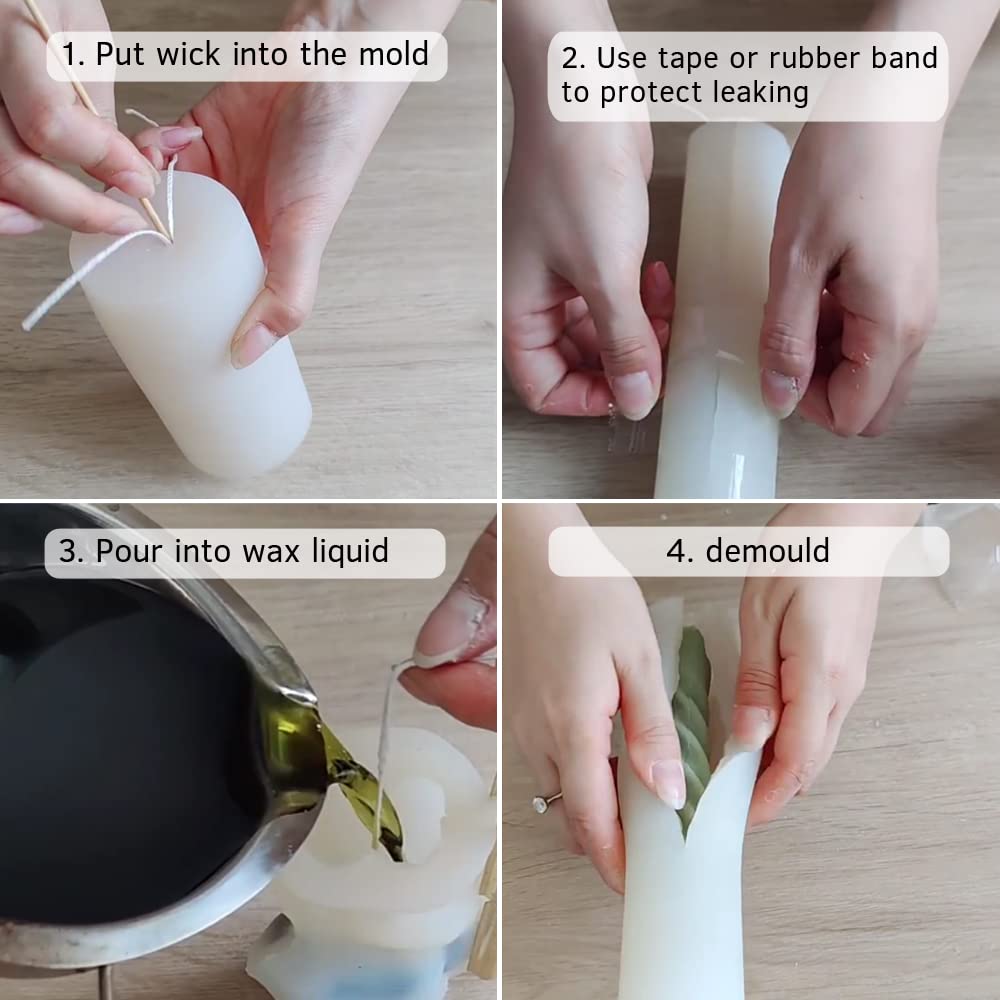 2PCS Long Twisted Silicone Candle Molds for DIY Aromatherapy Candles, Soap & Wax Making - 3D Pillar Candle Molds, Epoxy Resin Casting Molds for Unique Handmade Crafts - Perfect for Home Decor, Gifts & Relaxation Therapy
