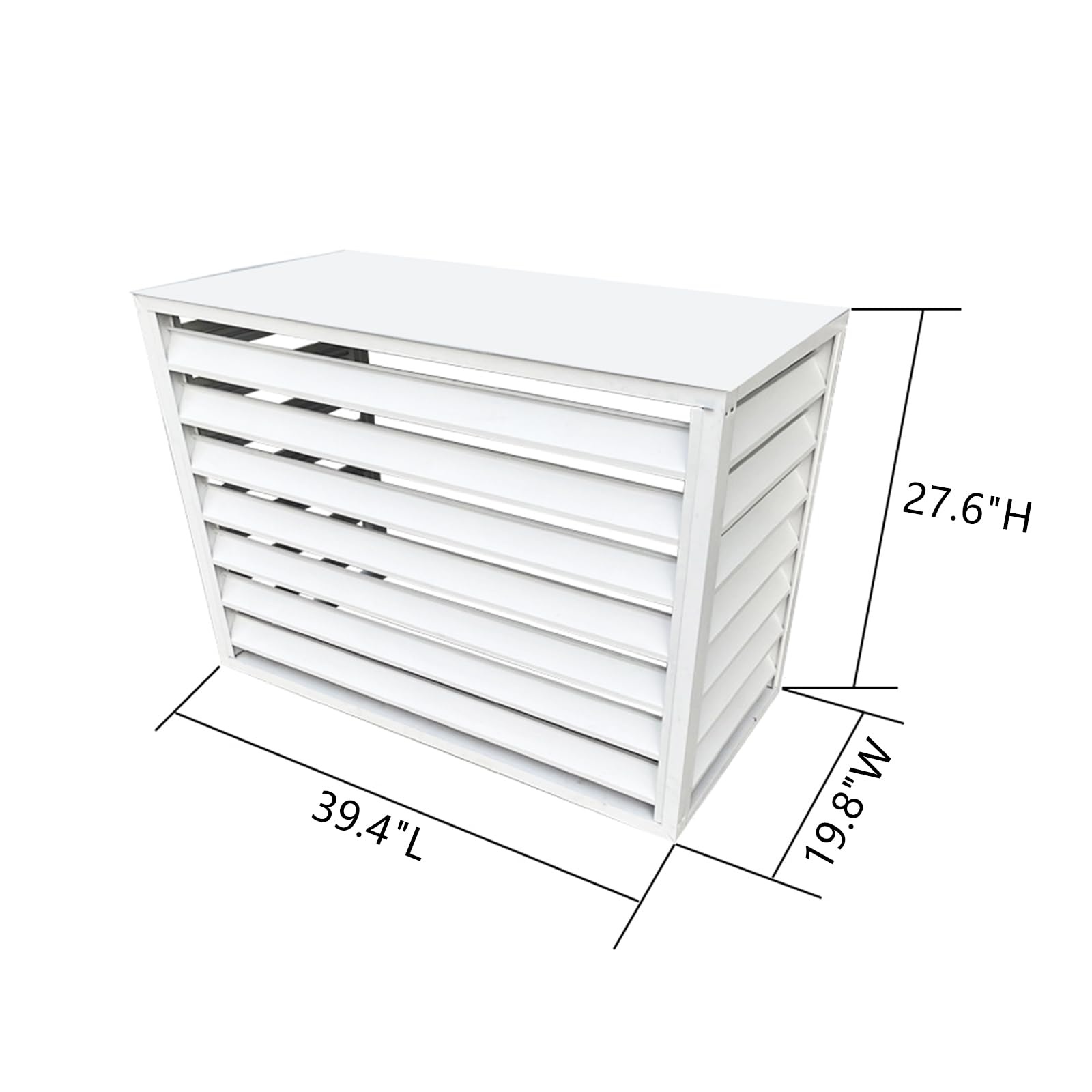 White 4-Panel Air Conditioner Privacy Fence Screen (39