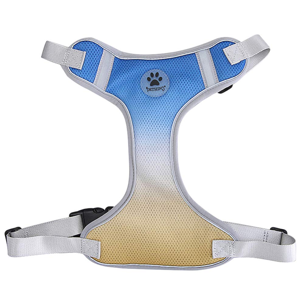 **POPETPOP Small Reflective Dog Harness - Adjustable & Comfortable Pet Vest for Running, Walking & Cooling - Perfect for Outdoor Adventures & Nighttime Safety**