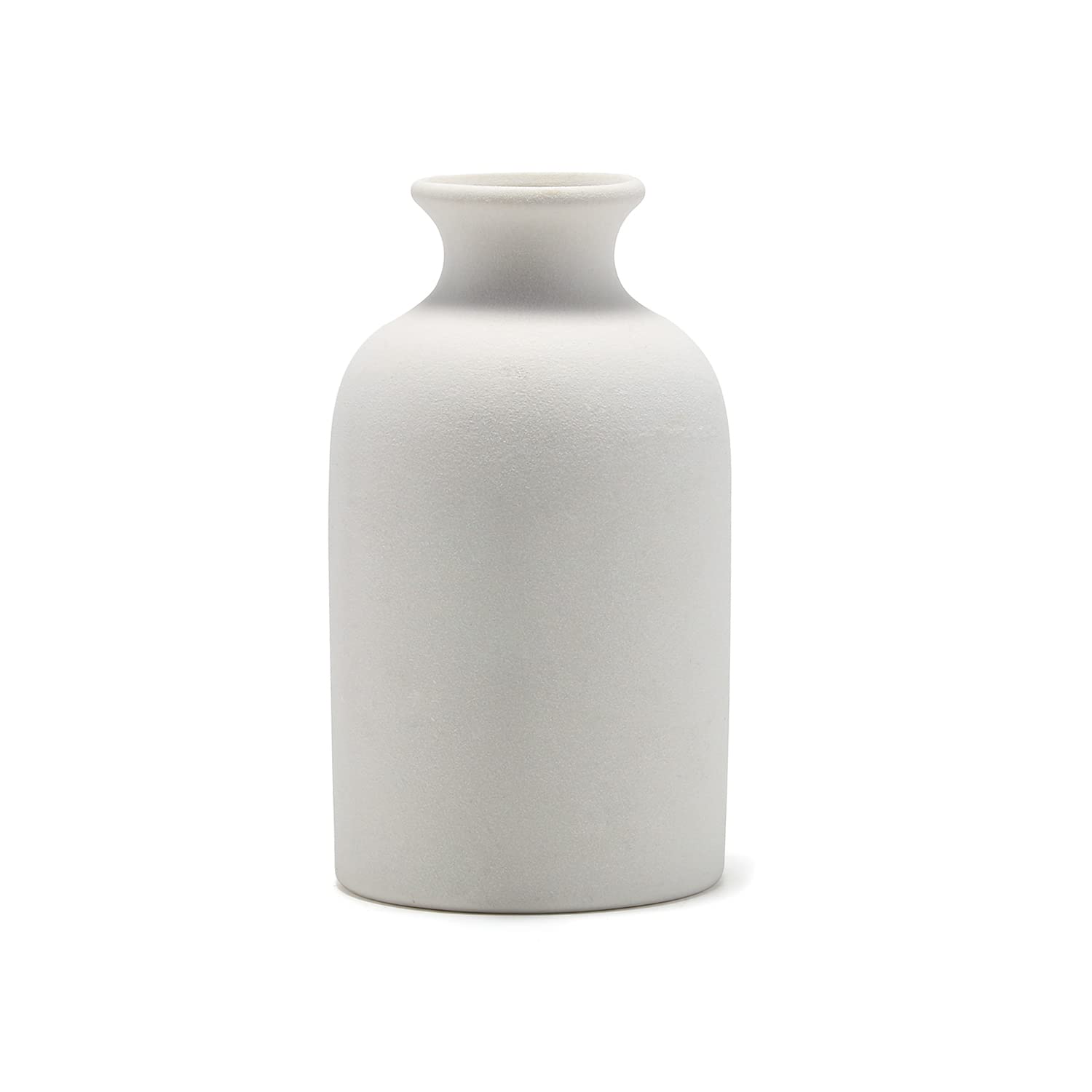 Vintage White Ceramic Floral Vase - Handcrafted Bottle Vase for Pampas Grass, Home Decor, Wedding Centerpiece | Perfect for Living Room, Bedroom, Farmhouse & Boho Style Interior Design