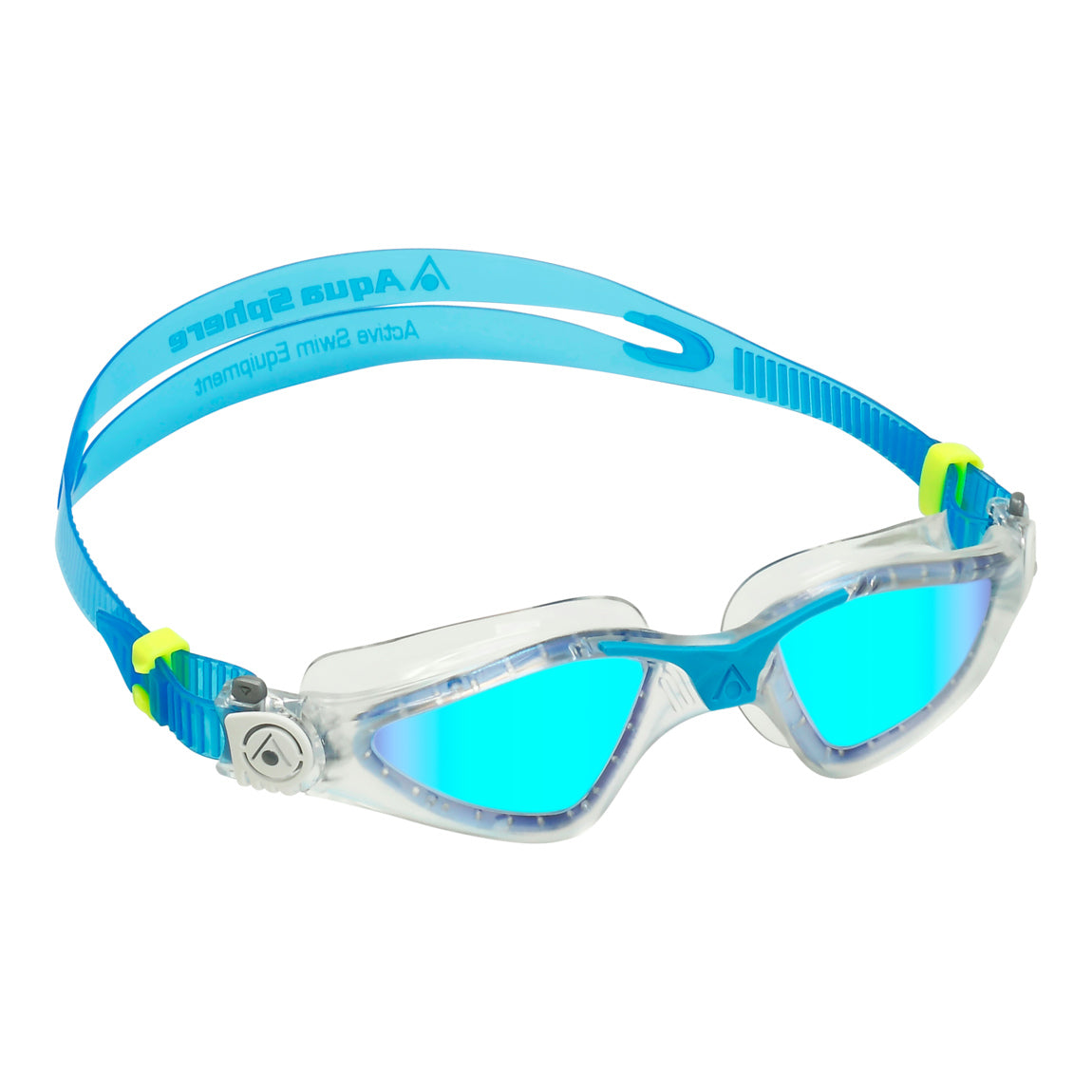 Aqua Sphere Kayenne Swim Goggles - Blue Titanium Mirrored Lens for Swimming, Triathlon & Water Sports - Anti-Fog & UV Protection