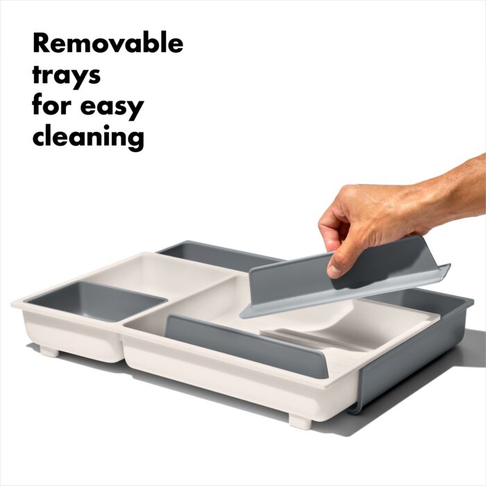Expandable Kitchen Drawer Organizer - Large Space Saving Utensil Tray for Spoons, Forks & Knives - Perfect for Home, Office or Restaurant Organization