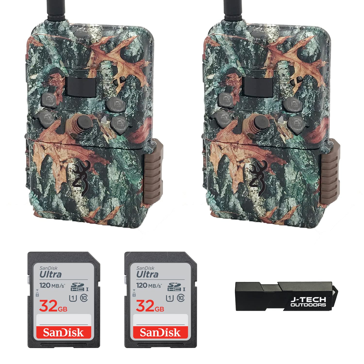 Browning Defender Wireless Pro Scout Cellular Trail Game Camera (Verizon) - 18MP with 32GB Memory Card & J-TECH Card Reader Bundle | Perfect for Wildlife Monitoring, Hunting, and Outdoor Security Surveillance