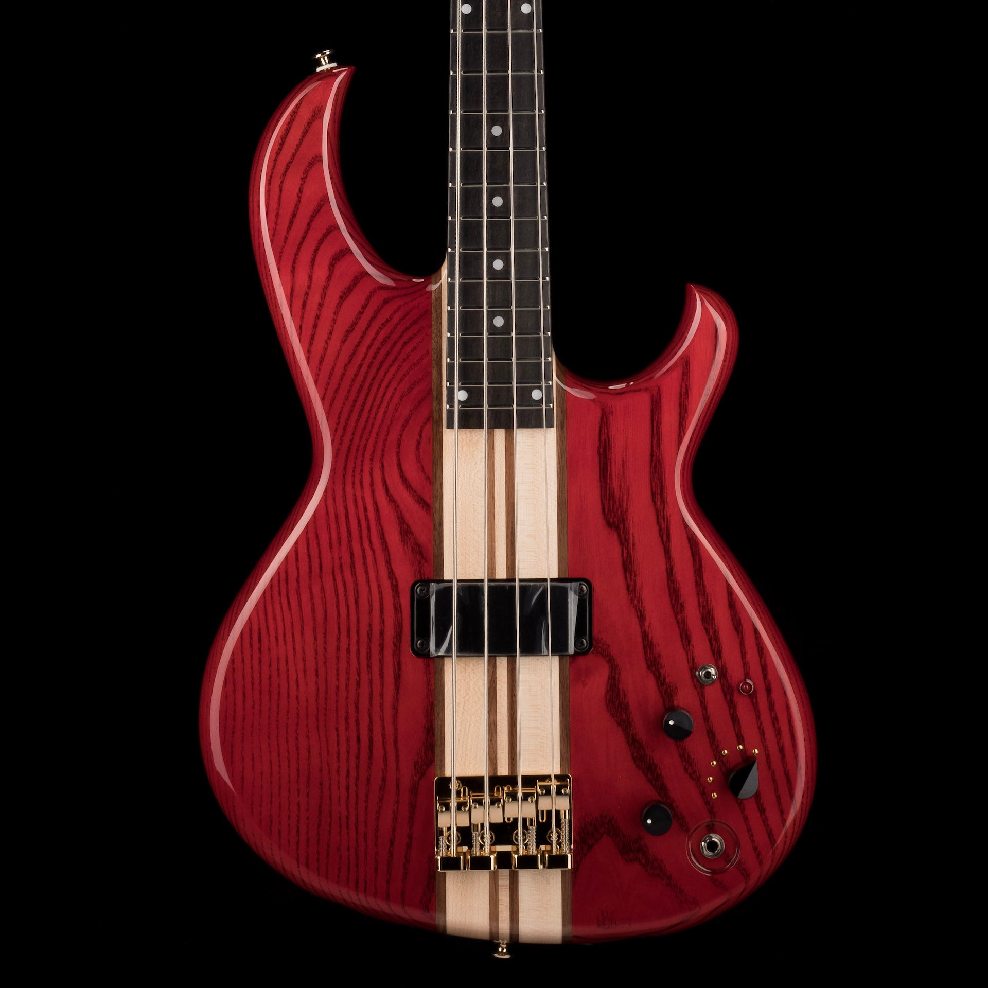 Aria Pro II SB 1000B Reissue 4-String Electric Bass Guitar - Made in Japan, Paduak Red Finish with Gig Bag - Perfect for Professional Musicians & Live Performances