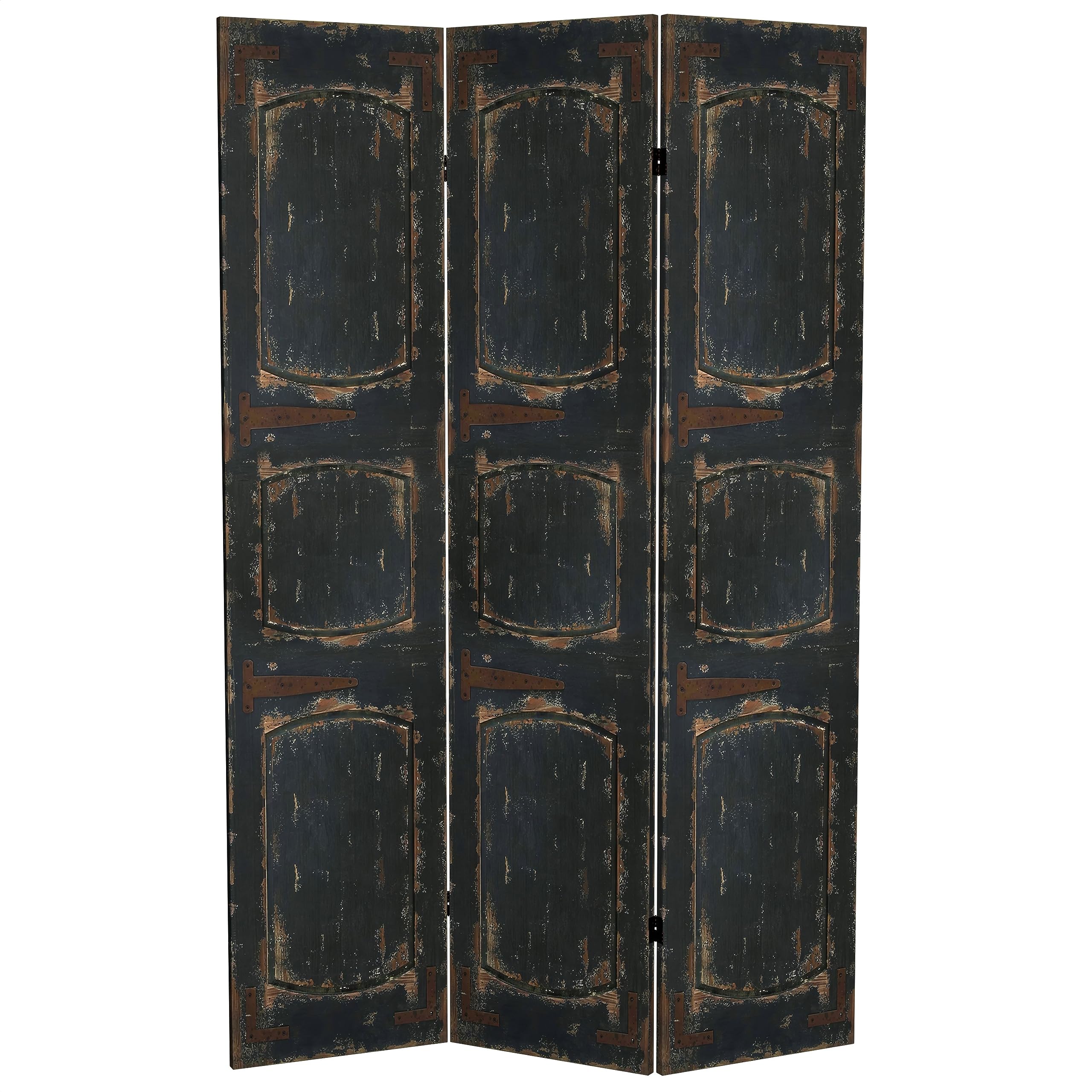 6 ft. Tall Red Lantern Double-Sided Black Door Canvas Room Divider - Perfect for Home Decor, Office Partition, and Asian-Themed Events