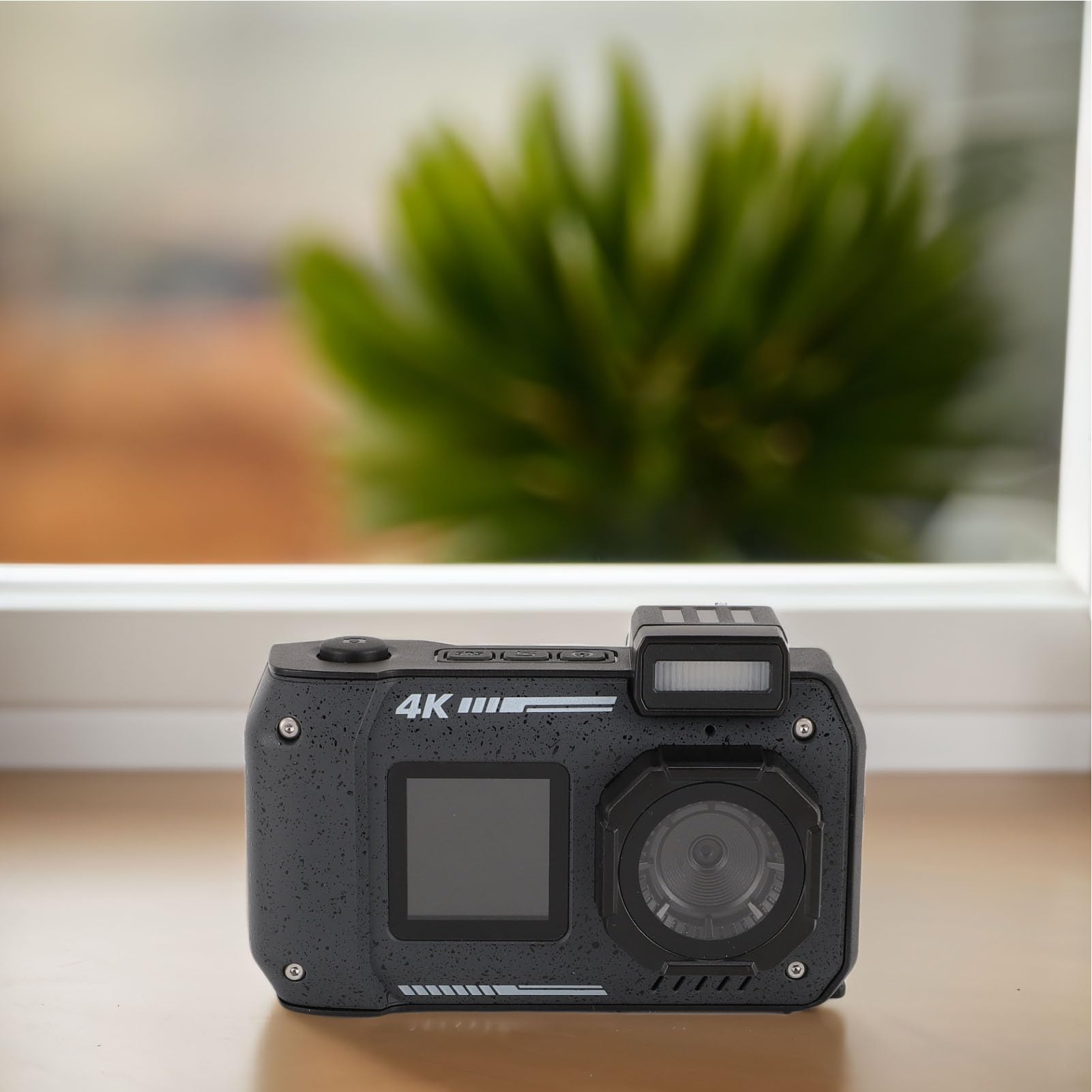 48MP 4K Waterproof Digital Camera with 16X Zoom, Autofocus & Anti-Shake - 2500mAh Battery Dual Screen Selfie Camera for Underwater Photography, Outdoor Sports, Travel & Vlogging (Black)