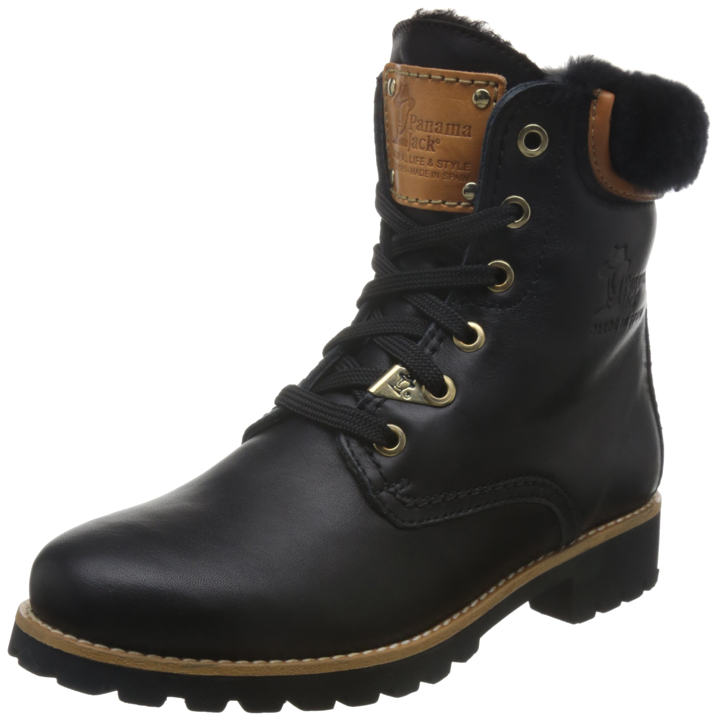 Panama Jack Women's Black Ankle Boots - Comfortable Mid Calf Boots for Casual Wear & Outdoor Walking