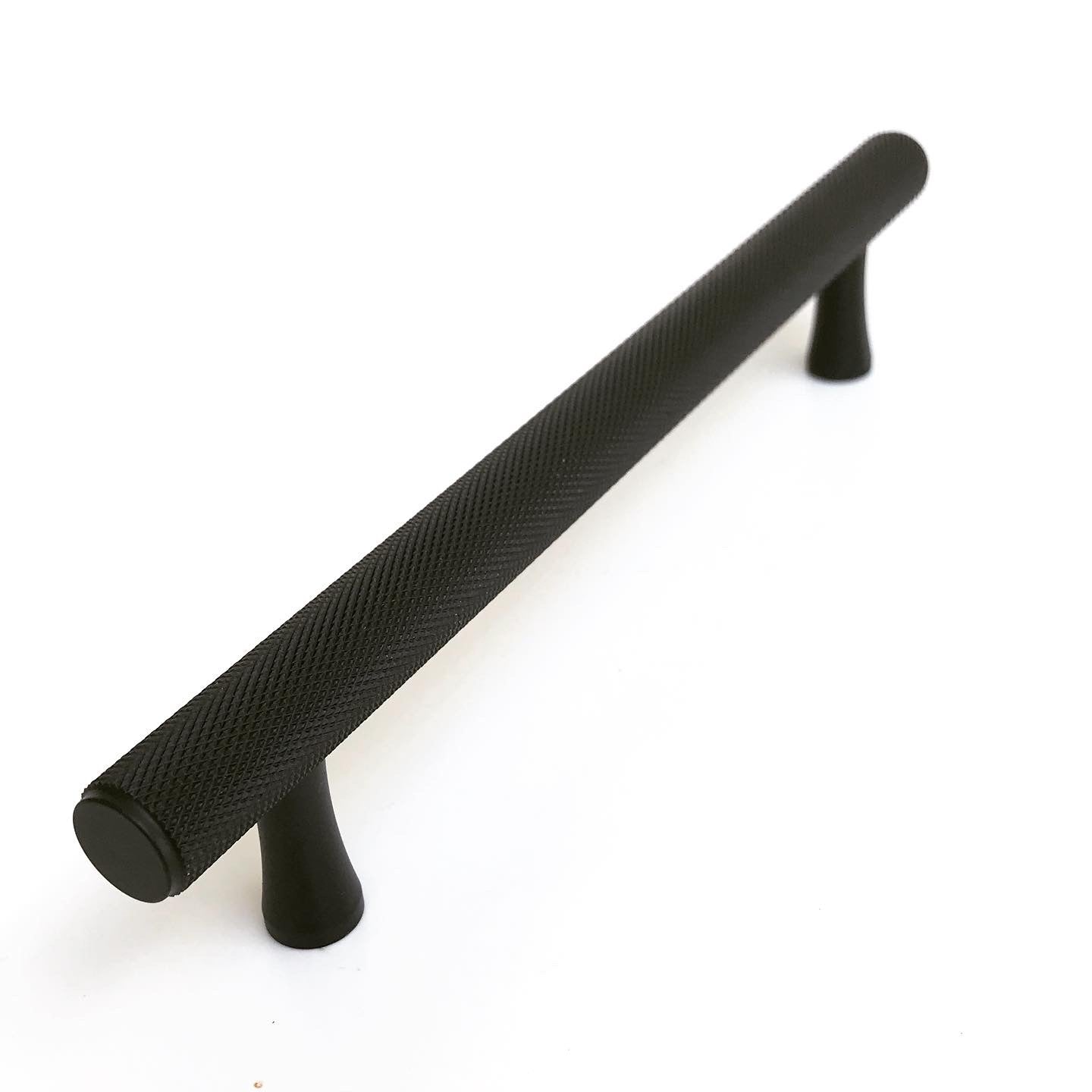 Knurled Matte Black Solid Texture Drawer Pulls and Knobs - Premium Cabinet Hardware for Kitchen, Bathroom & Furniture (Set of 10) - Easy Installation & Modern Home Decor Upgrade