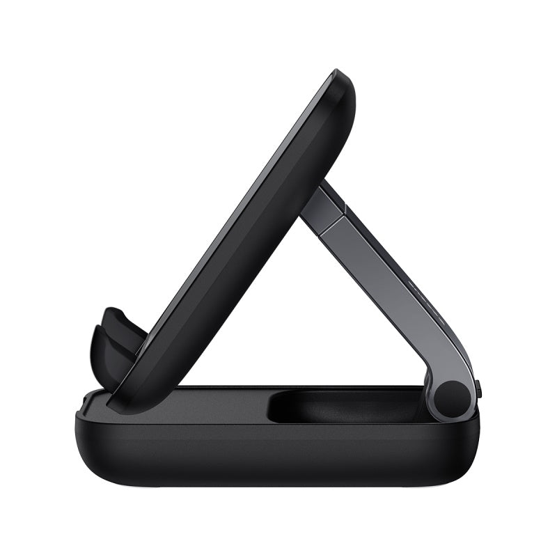 Baseus Foldable Phone Stand Holder - Black | Adjustable & Portable for Desk, Bed, Office, and Travel Use