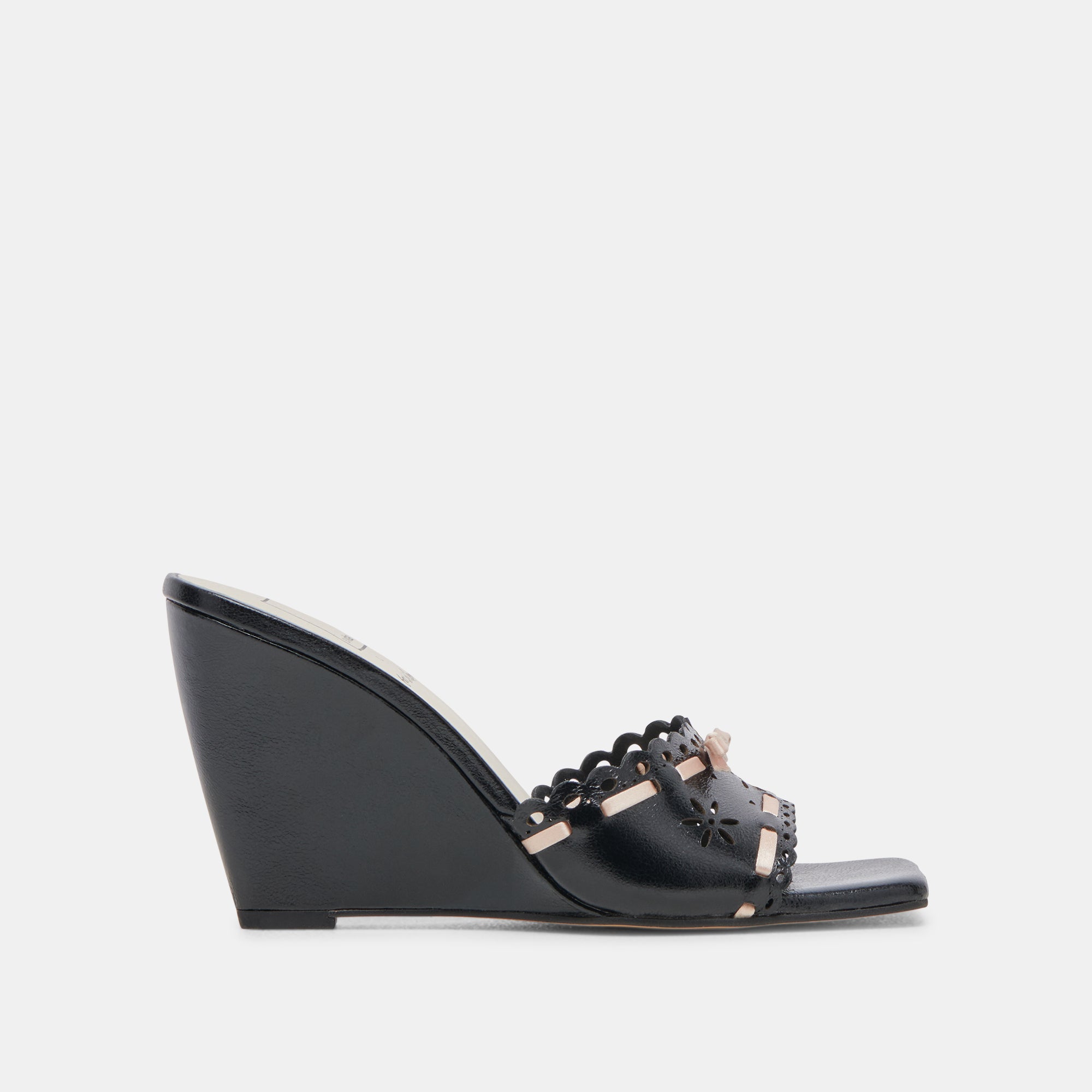 MADALE Women's Wedges with Midnight Patent Leather - Comfortable High Heel Sandals for Casual Outings & Evening Events