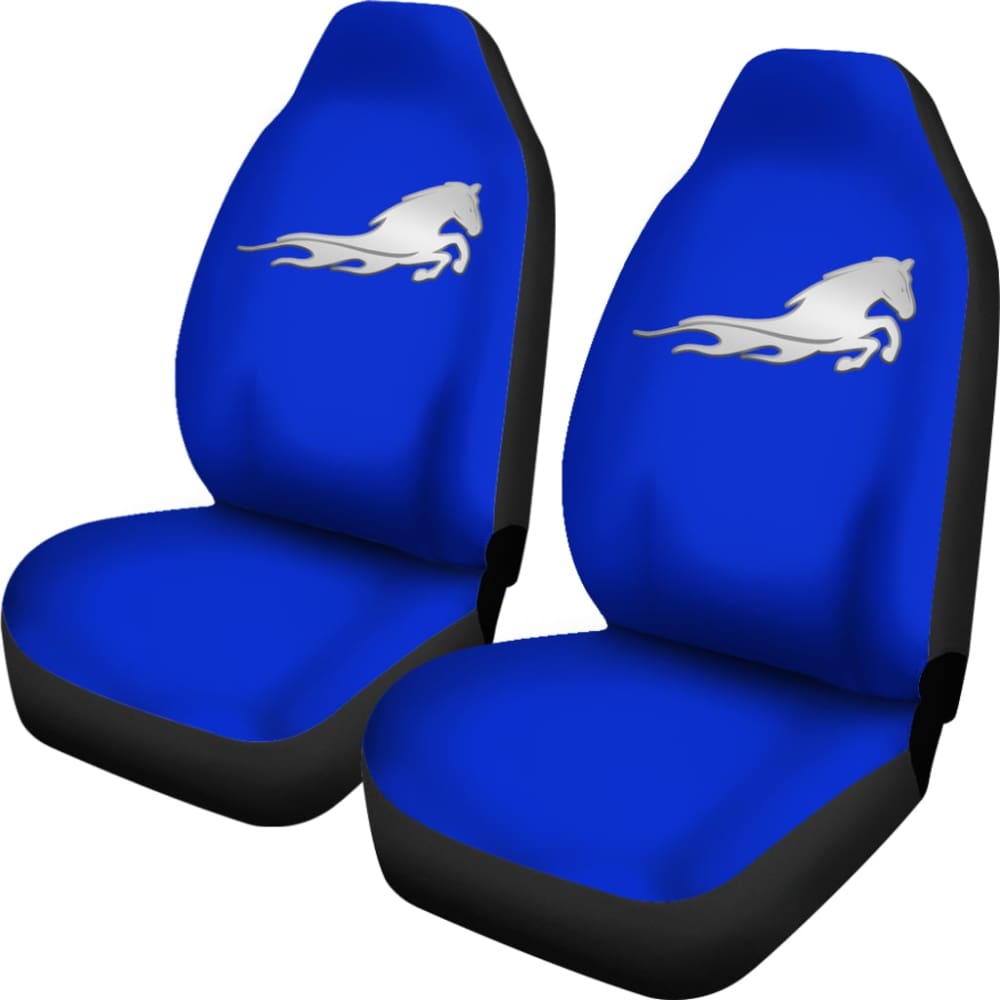 Custom Blue Mustang Horse Silhouette Car Seat Covers for Ford Mustang | Premium Fit & Protection | Perfect for Car Enthusiasts & Gifts
