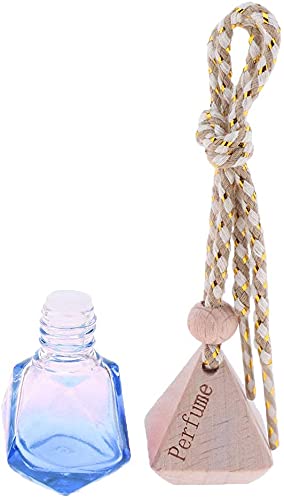 5pcs Refillable Car Hanging Perfume Bottle - Dark Blue Essential Oil Diffuser & Air Freshener Pendant for Long-Lasting Fragrance in Vehicles