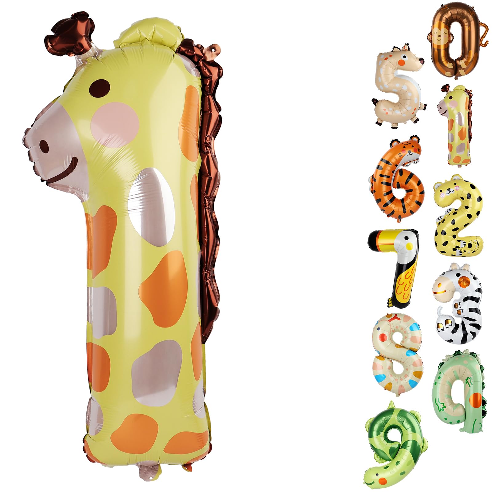 40 Inch Large Number 1 Balloon - Cartoon Giraffe Birthday Balloon for Kids' 1st Birthday Party Decorations - Perfect for 1, 16, 18, 21 Year Old Celebrations - Ideal for Birthday Parties, Baby Showers & Photo Backdrops
