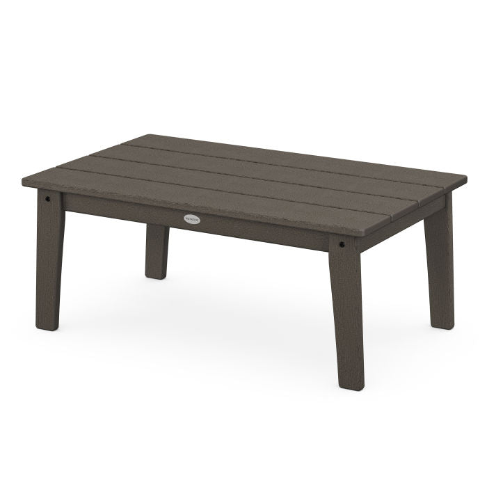 POLYWOOD Outdoor Lakeside Coffee Table - Durable All-Weather Resin Wicker Furniture for Patio, Deck, Poolside & Garden Use