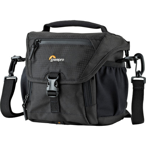 Lowepro Nova 140 AW II DSLR Camera Shoulder Bag - Waterproof Black Camera Case for Photographers - Perfect for Travel, Hiking & Outdoor Photography