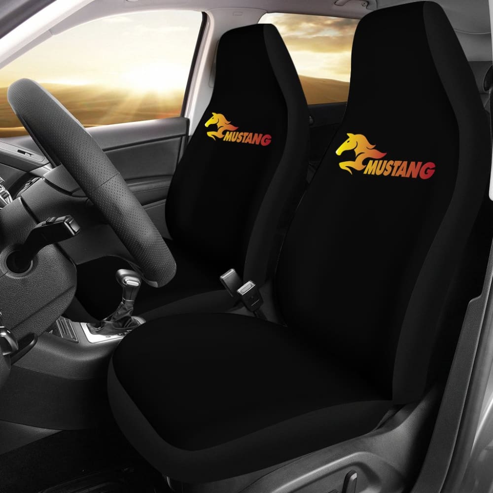 Premium Ford Mustang Horse Logo Car Seat Covers - Universal Fit for 2015-2023 Models - Durable Neoprene Material - Perfect for Road Trips & Car Enthusiasts