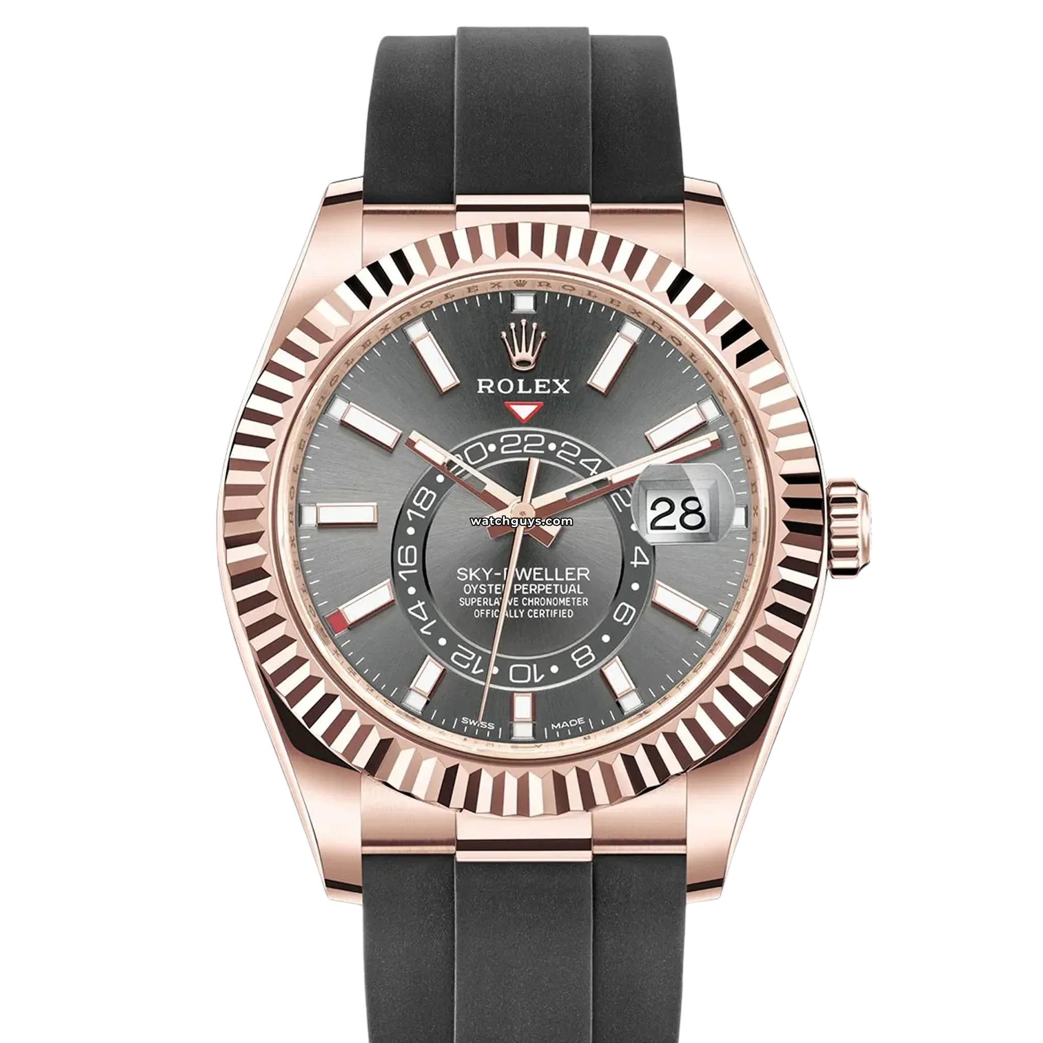Rolex Sky Dweller 326235 Slate Oysterflex Watch - Luxury Automatic Men's Timepiece for Business & Travel - Perfect for Professional Occasions & World Travelers