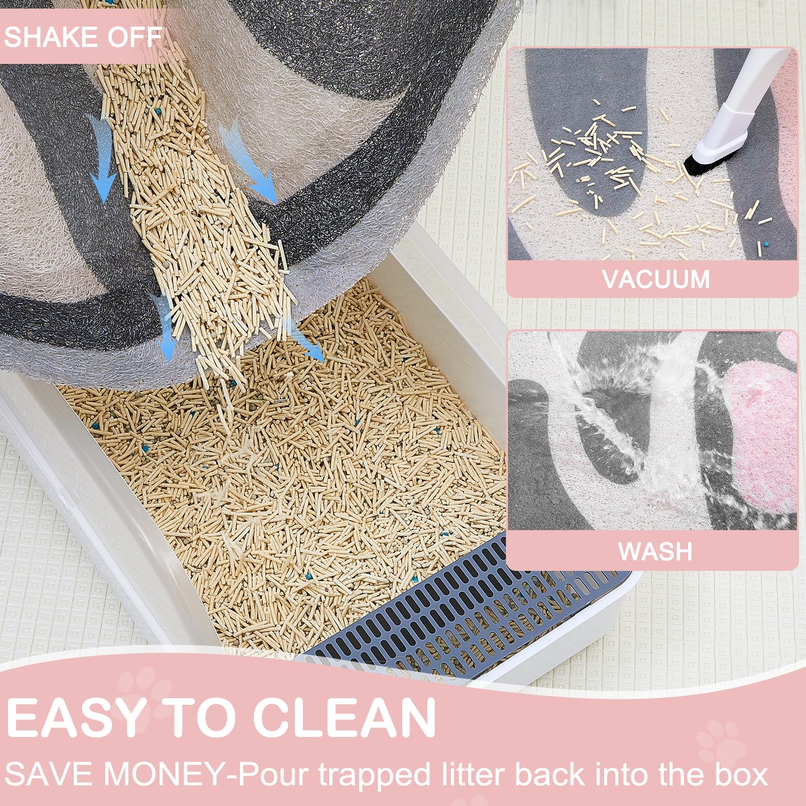 Premium Non-Slip Cat Litter Mat - Extra Large Unicorn Design Litter Box Mat with High Trapping Efficiency | Soft & Easy to Clean Kitty Litter Trapper Mat | Perfect for Hardwood Floors & Multi-Cat Homes | Cute Cat Accessories for Food Bowls & Litter Areas
