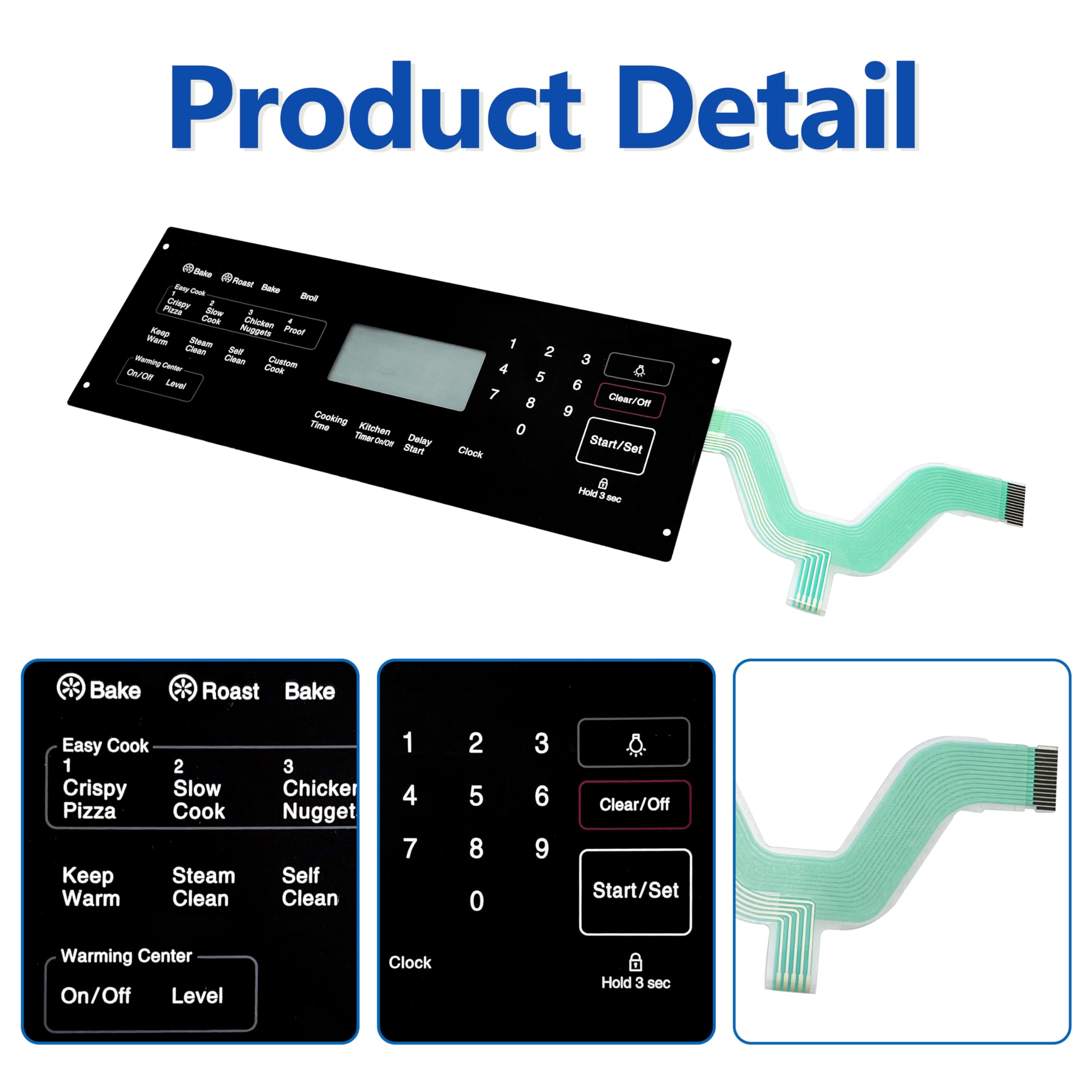 DG34-00020A Replacement Range Membrane Switch Touchpad Overlay - Compatible with Samsung Stove & Oven - Fits Models AP5623392 & PS4240764 - Perfect for Kitchen Appliance Repairs & DIY Fixes