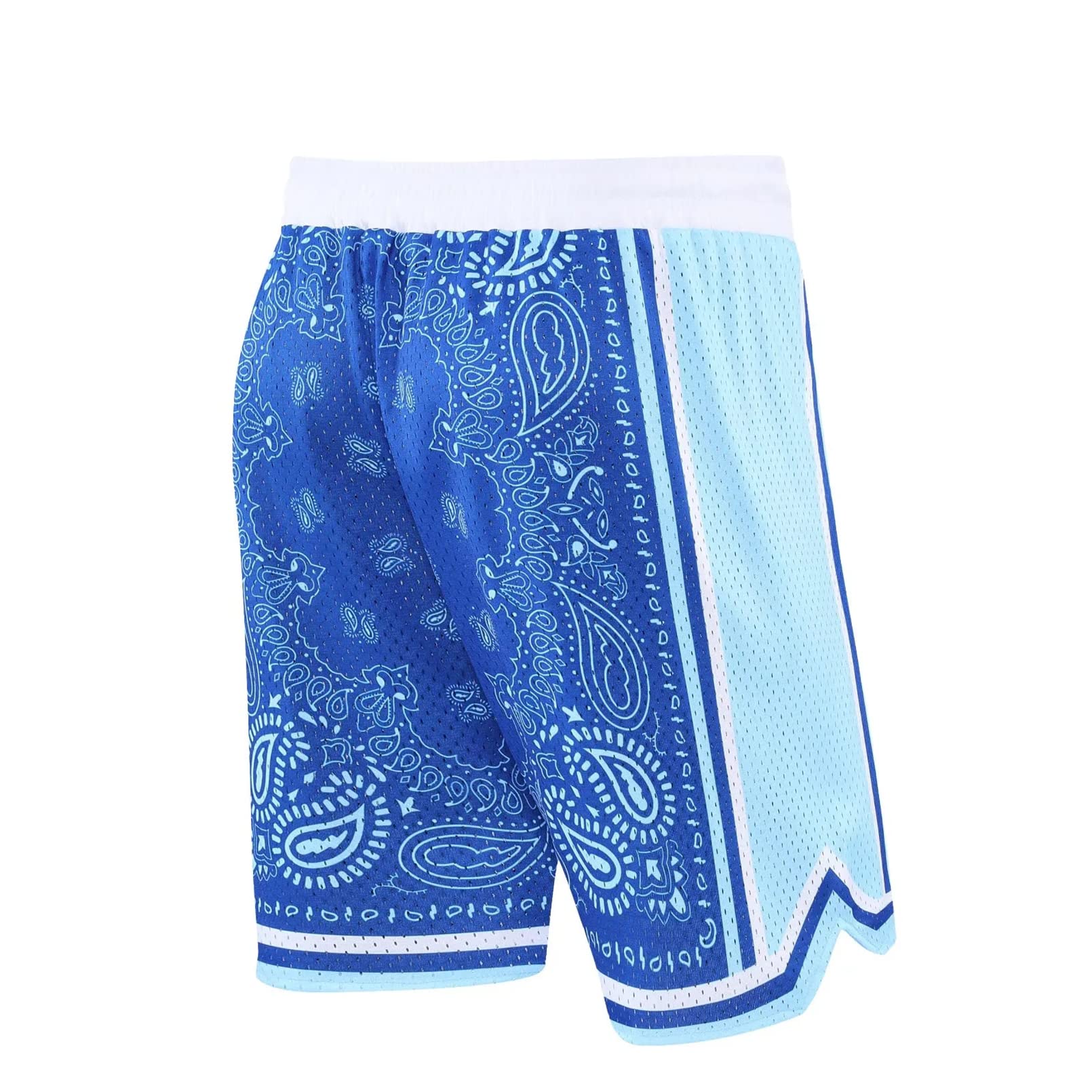 BOOMLEMEN Men's Basketball Shorts - Breathable Mesh Workout Shorts with Paisley Print for Running, Gym & Casual Wear | Athletic Performance & Comfort