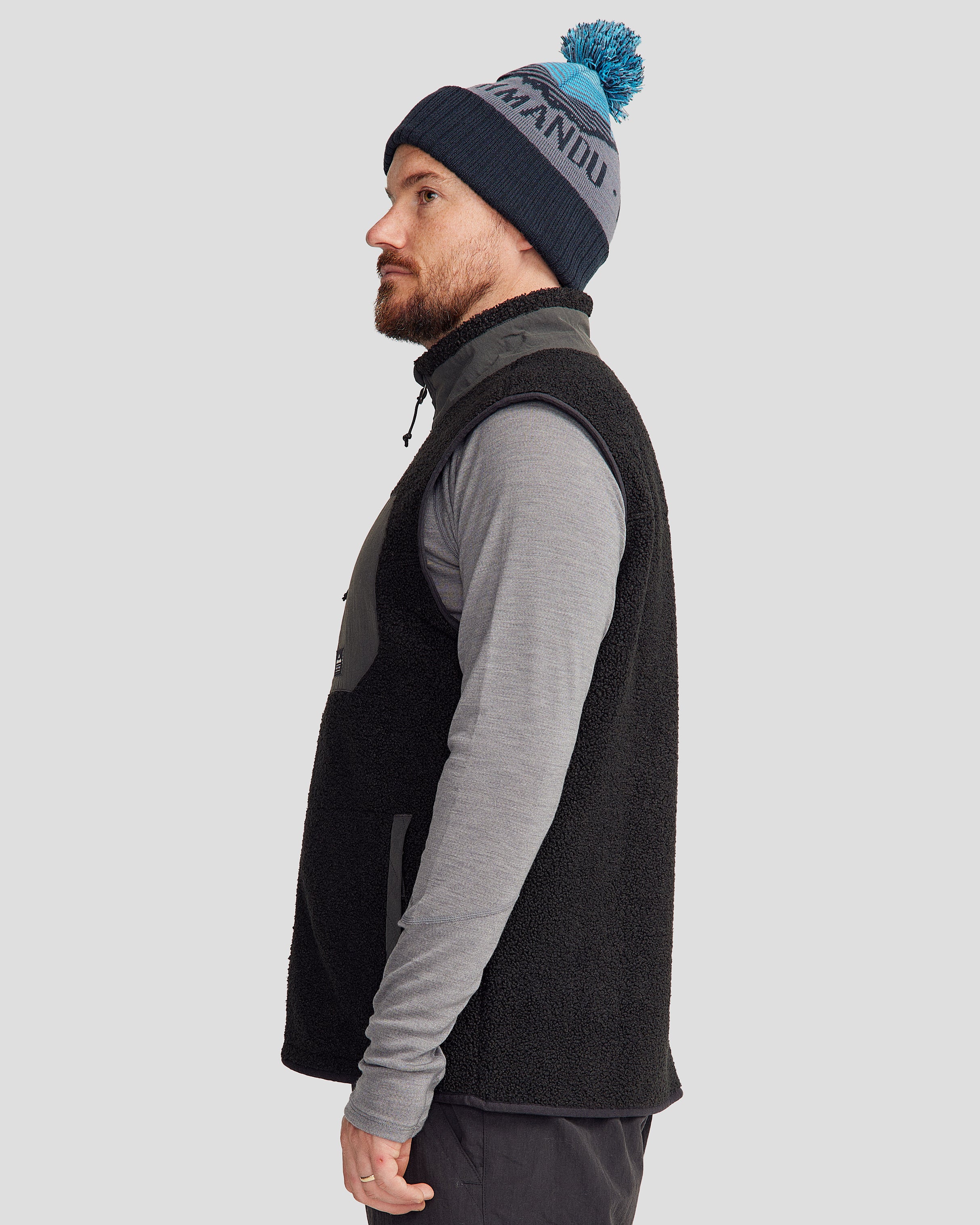 Men's High Pile Fleece Vest - Co Z Black Stingray Color - Warm Winter Layering for Outdoor Activities & Casual Wear