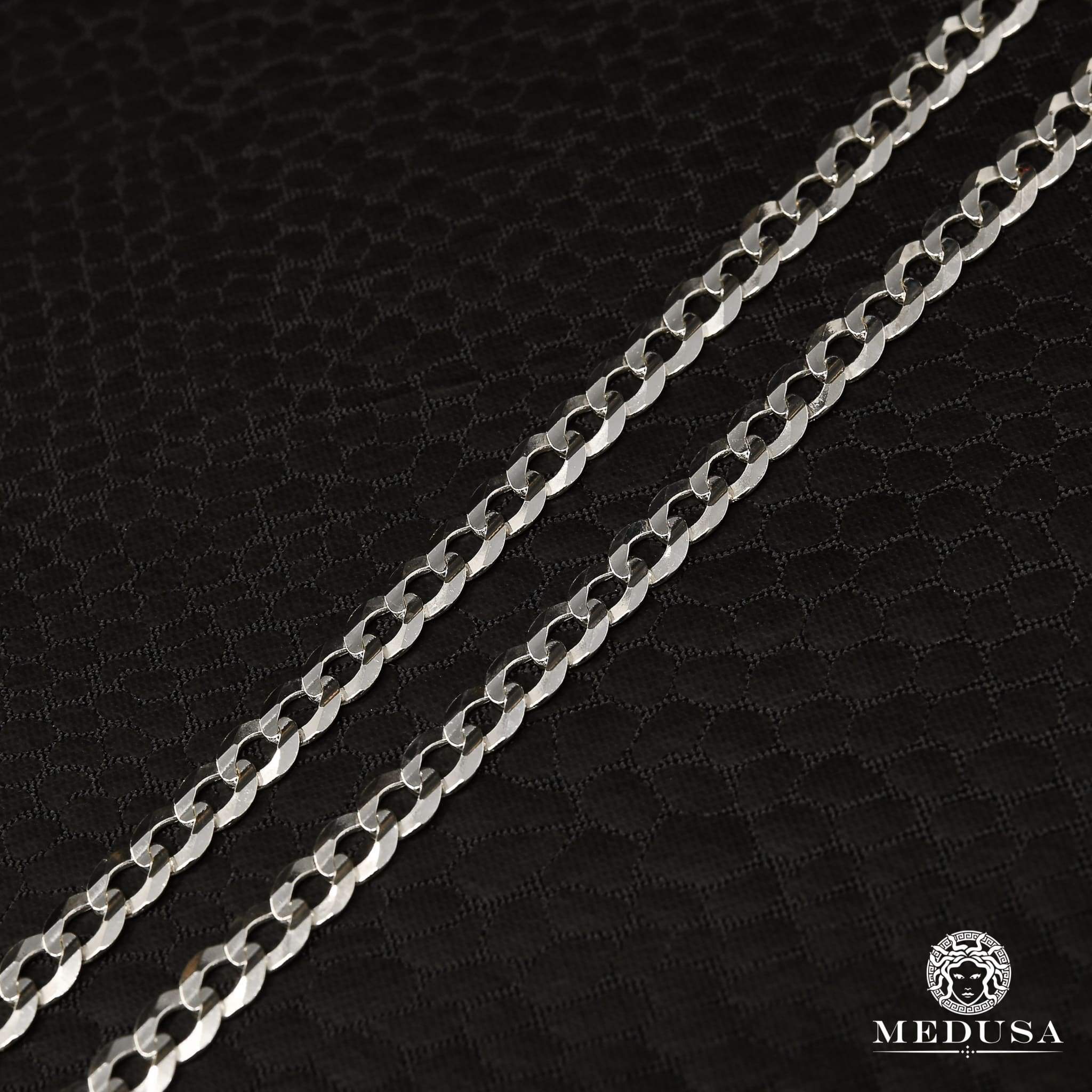 3.5mm Flat Curb Chain Necklace in White Gold - Perfect for Everyday Wear, Layering & Gift Giving