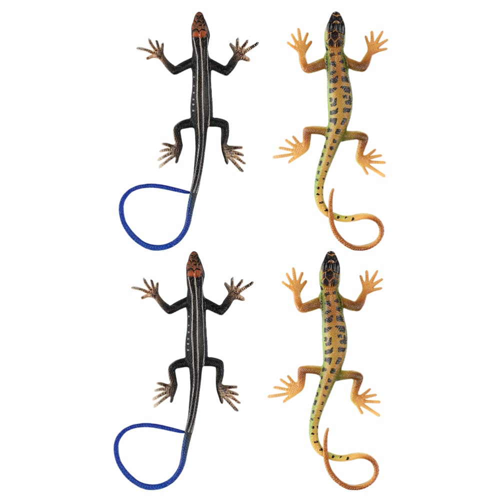 4Pcs Realistic Plastic Lizard Model Toys - Mini Reptile Figures for Kids Educational Play, Science Projects & Terrarium Decor